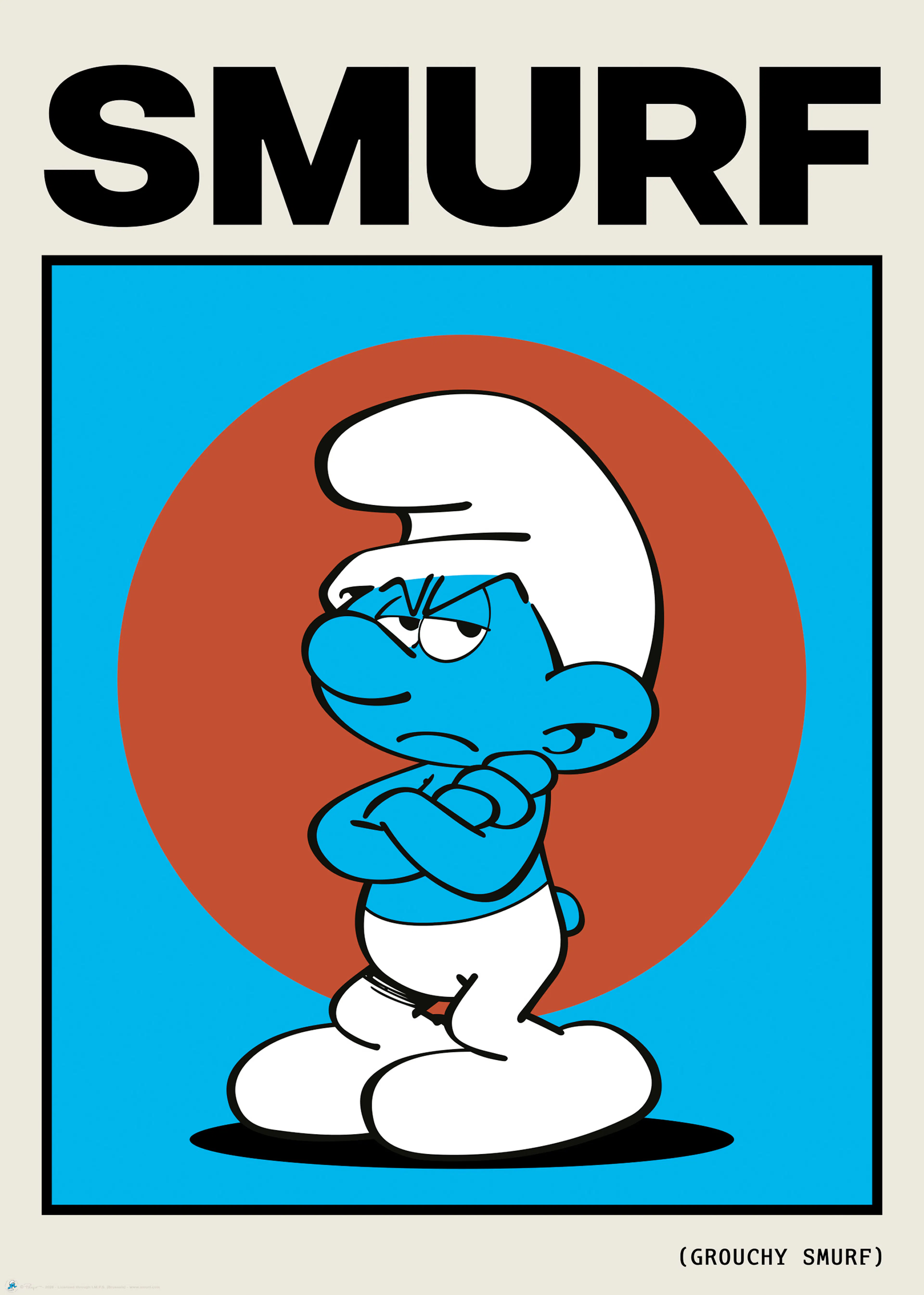 The Smurfs Grouchy Retro Poster 0