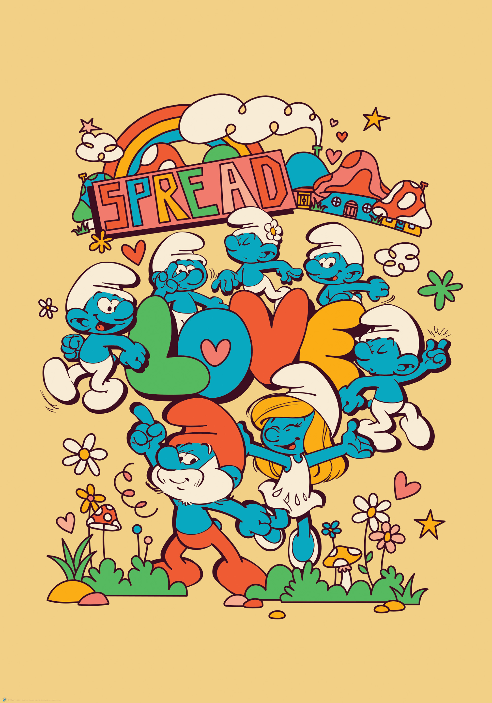 スマーフ レトロ ラブ ヴィンテージ ポスター | Poster Store JP