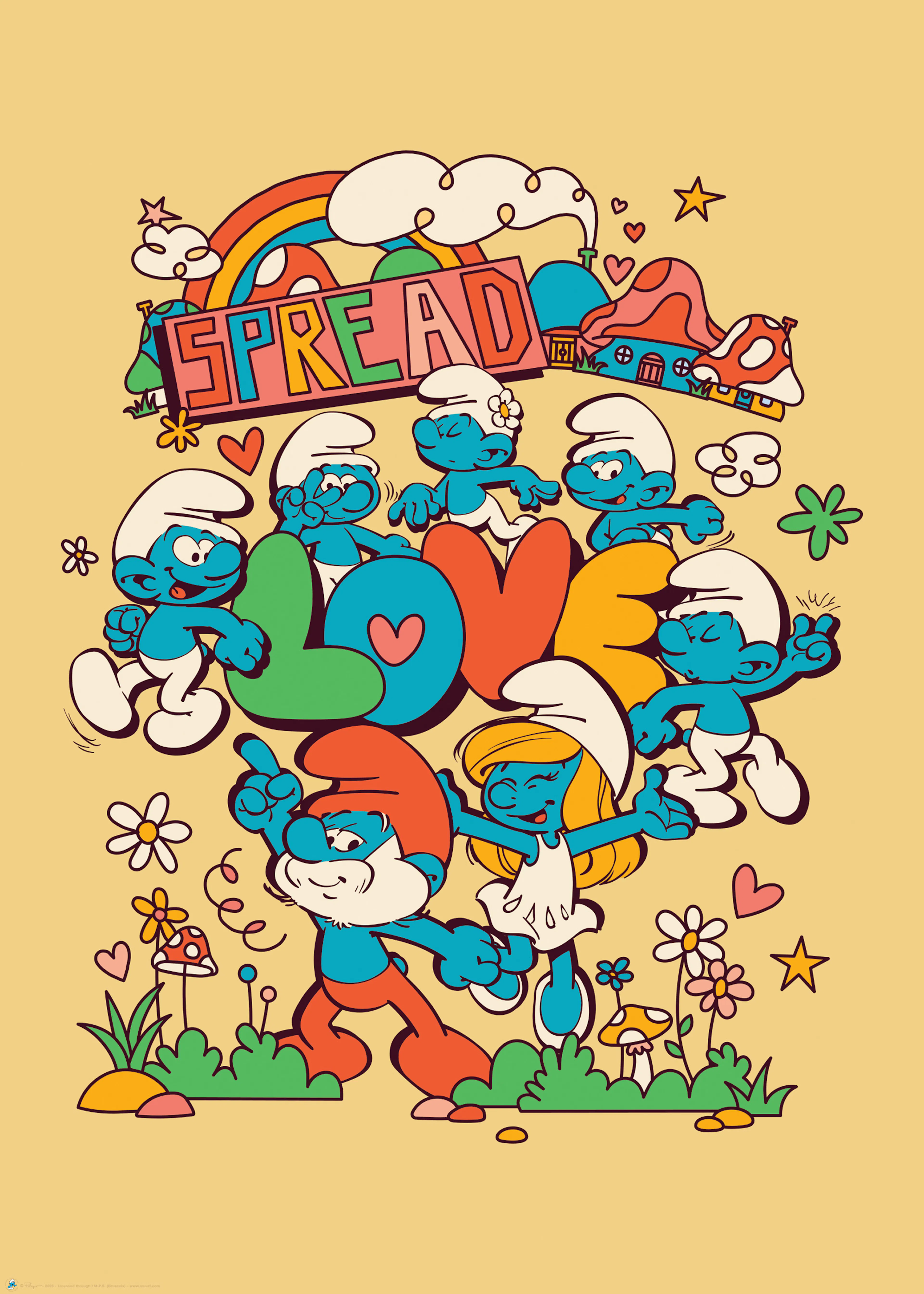 The Smurfs Love Retro Poster 0