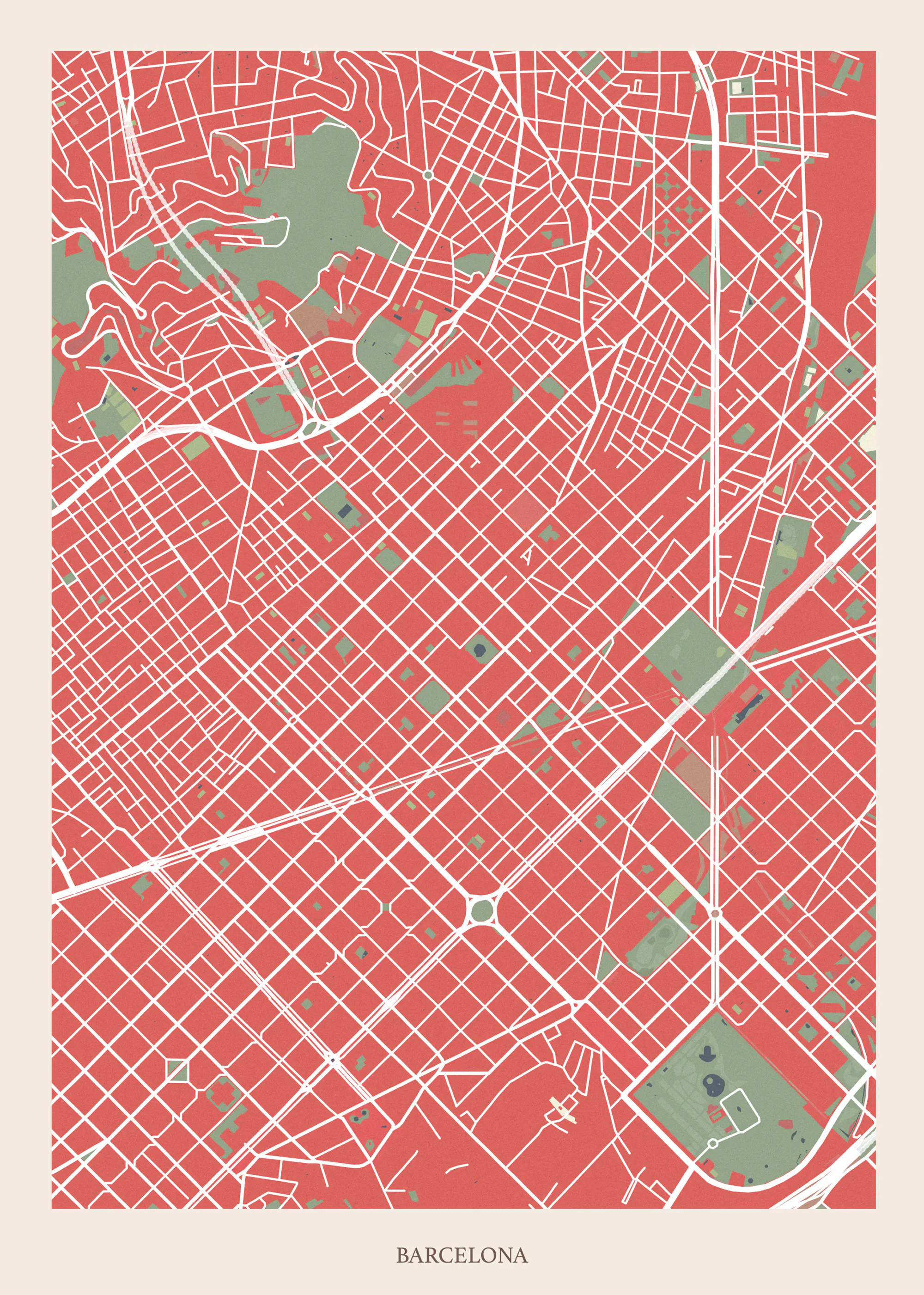 Harta Barcelona Poster 0
