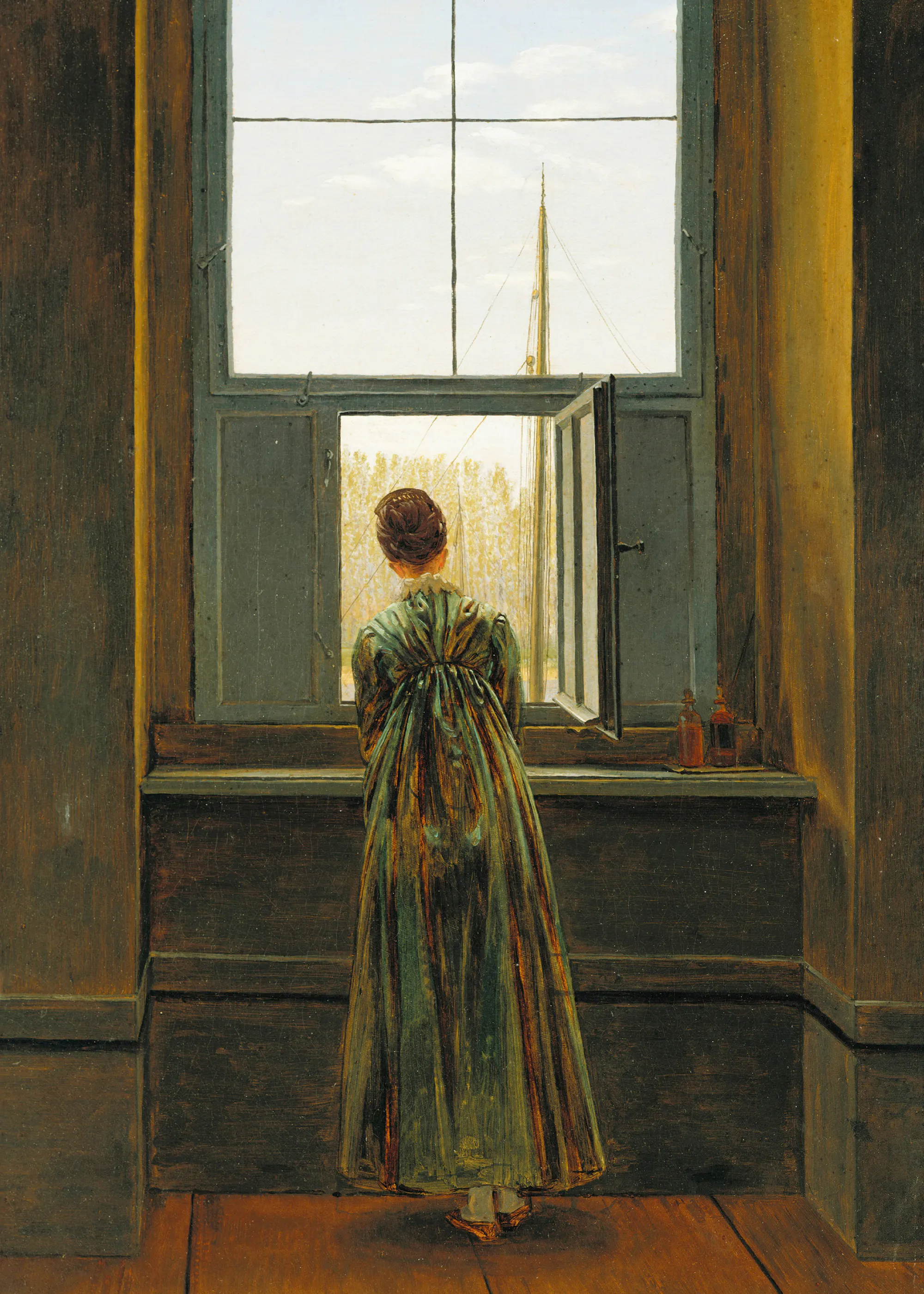 Caspar David Friedrich - Mujer en la Ventana Póster 0