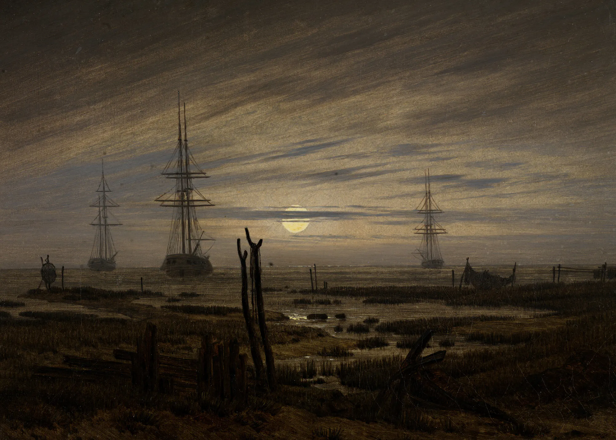 Caspar David Friedrich - Schiffe vor Anker Poster 0
