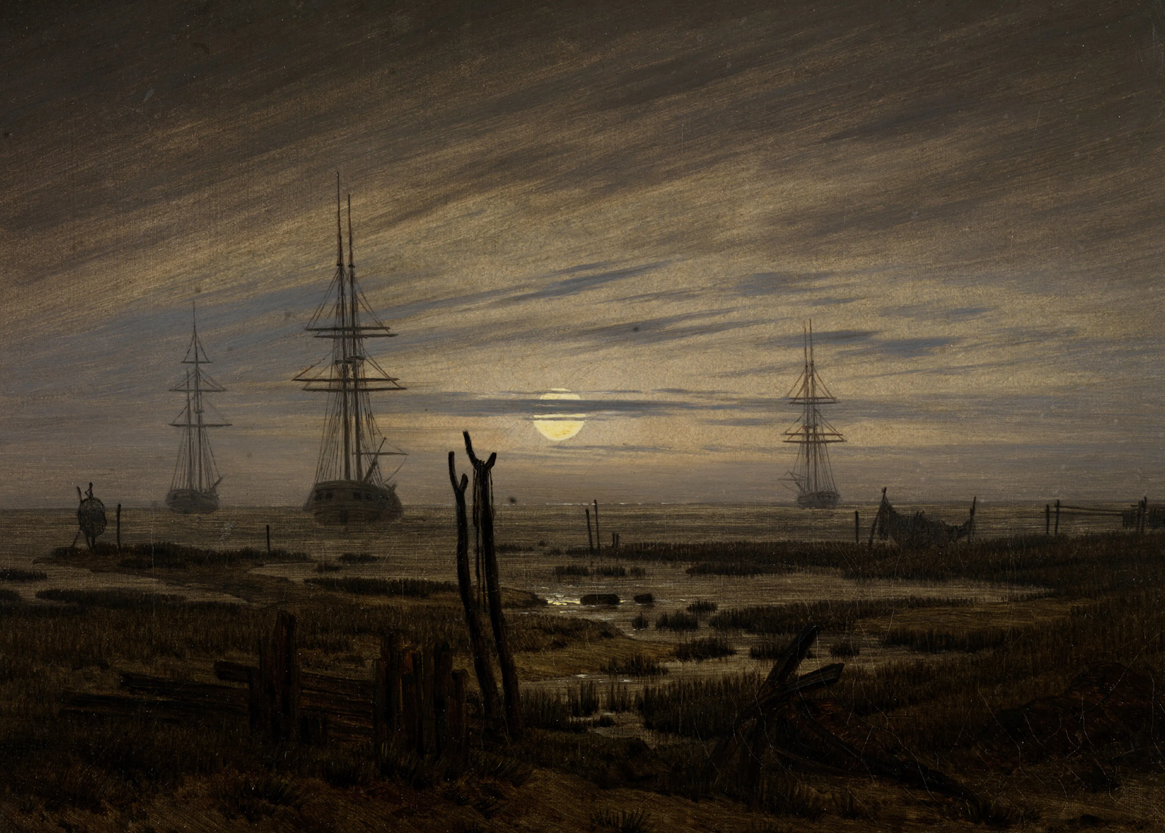 Caspar David Friedrich - Schiffe vor Anker Poster 0