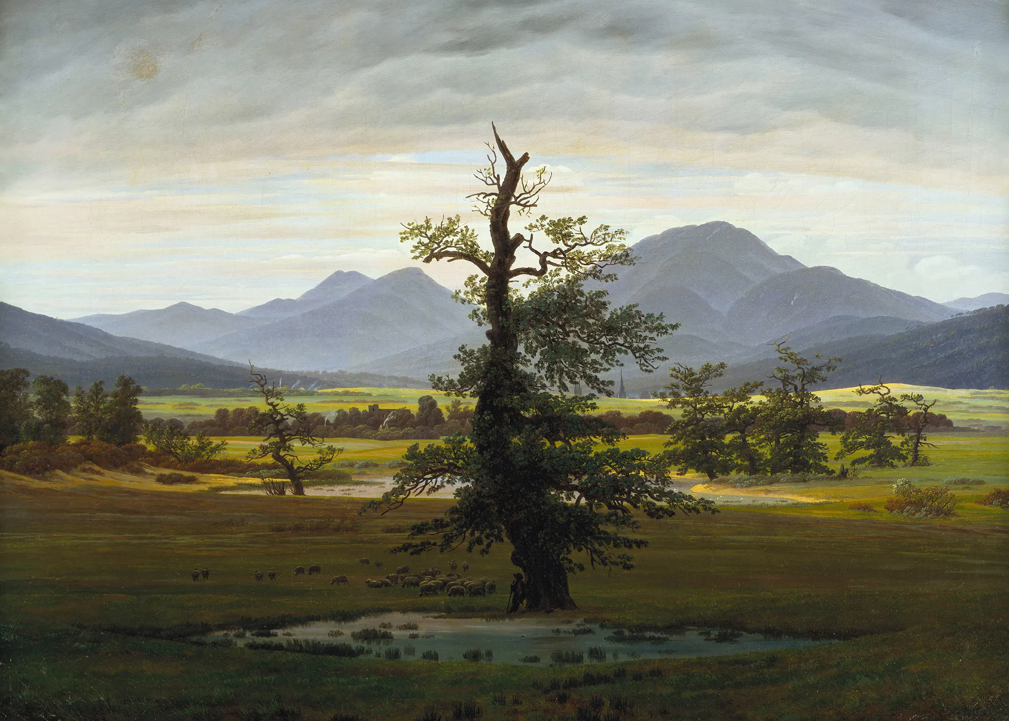 Caspar David Friedrich - Dorflandschaft im Morgenlicht Poster 0