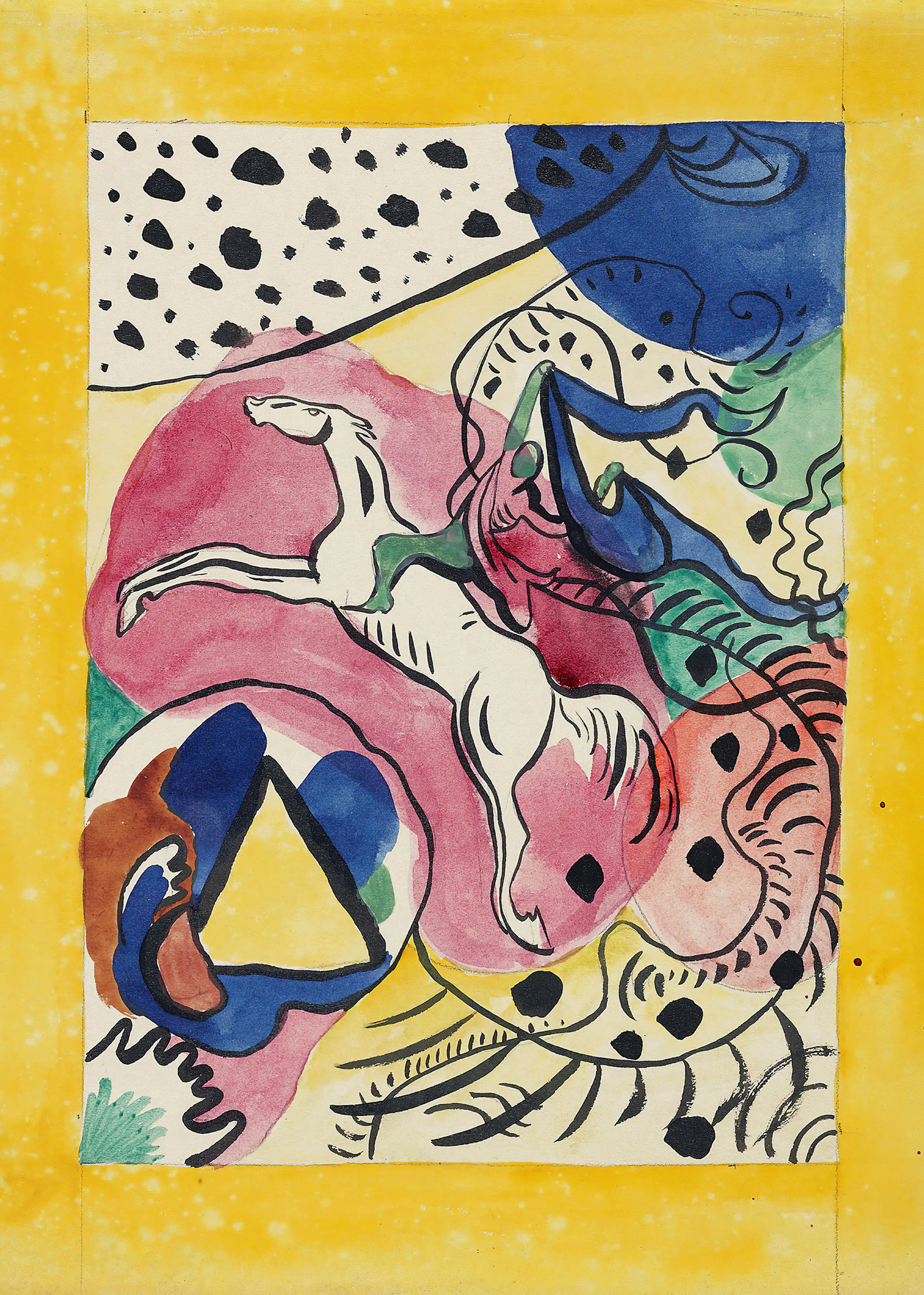 Wassily Kandinsky - Błękitny Jeździec Żółty Plakat 0