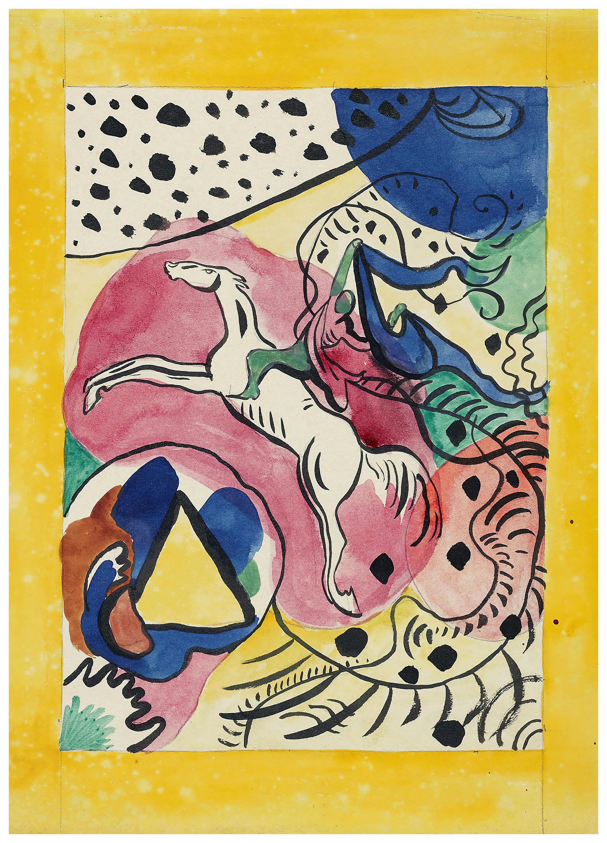 Wassily Kandinsky - Il Cavaliere Azzurro Giallo Poster (13x18 cm) - Poster Store