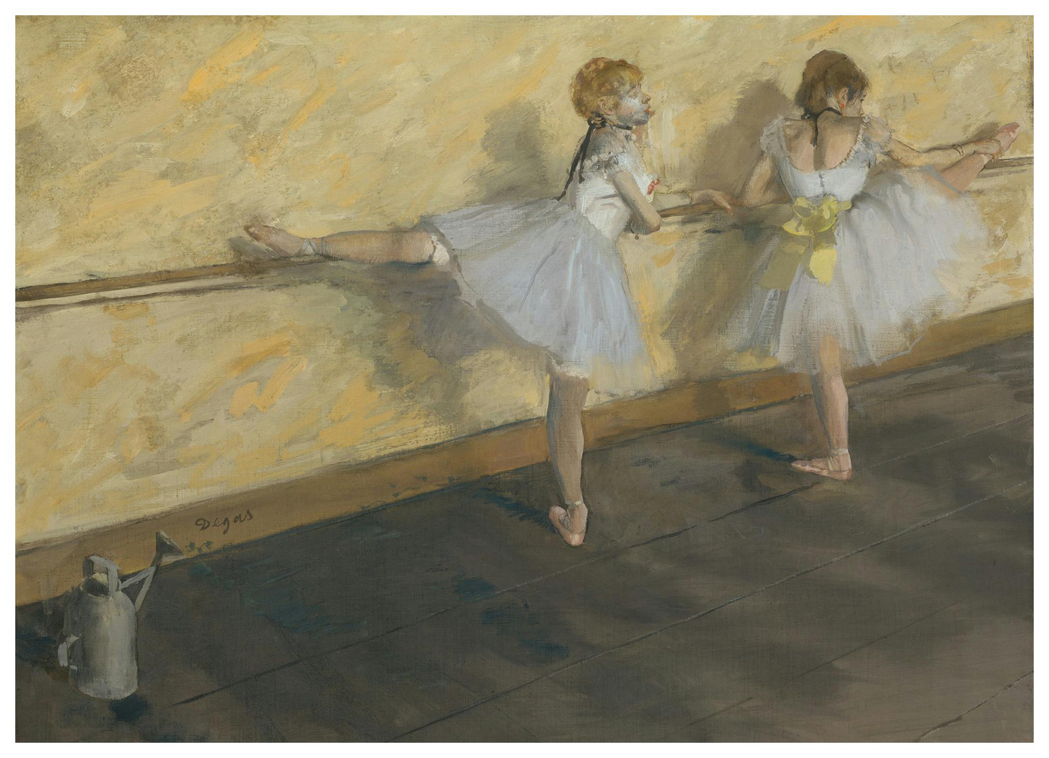 Edgar Degas - Dansare övar vid balettstången Poster (70x100 cm) - Poster Store