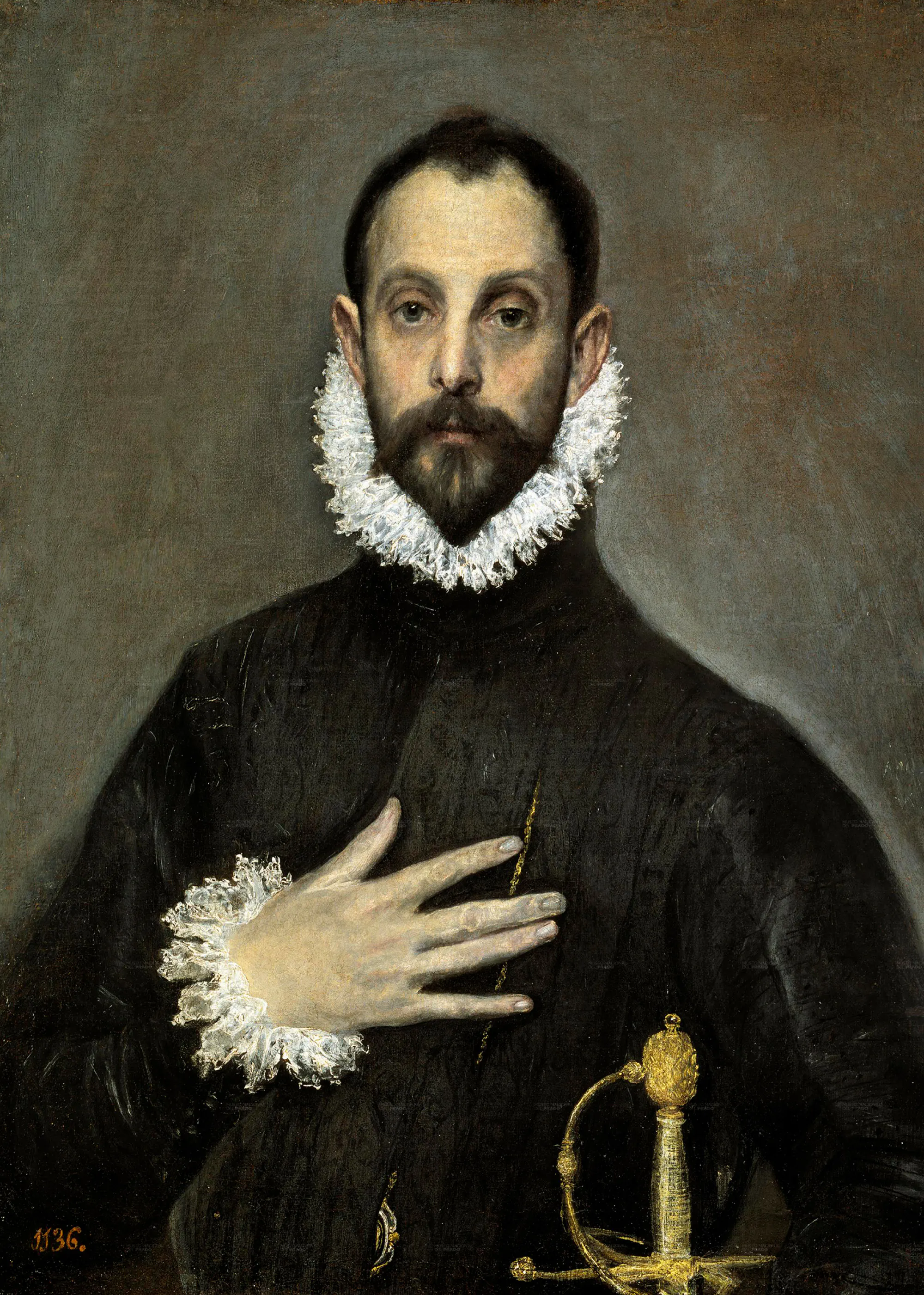 El Greco - Der Edelmann mit der Hand auf der Brust Poster 0