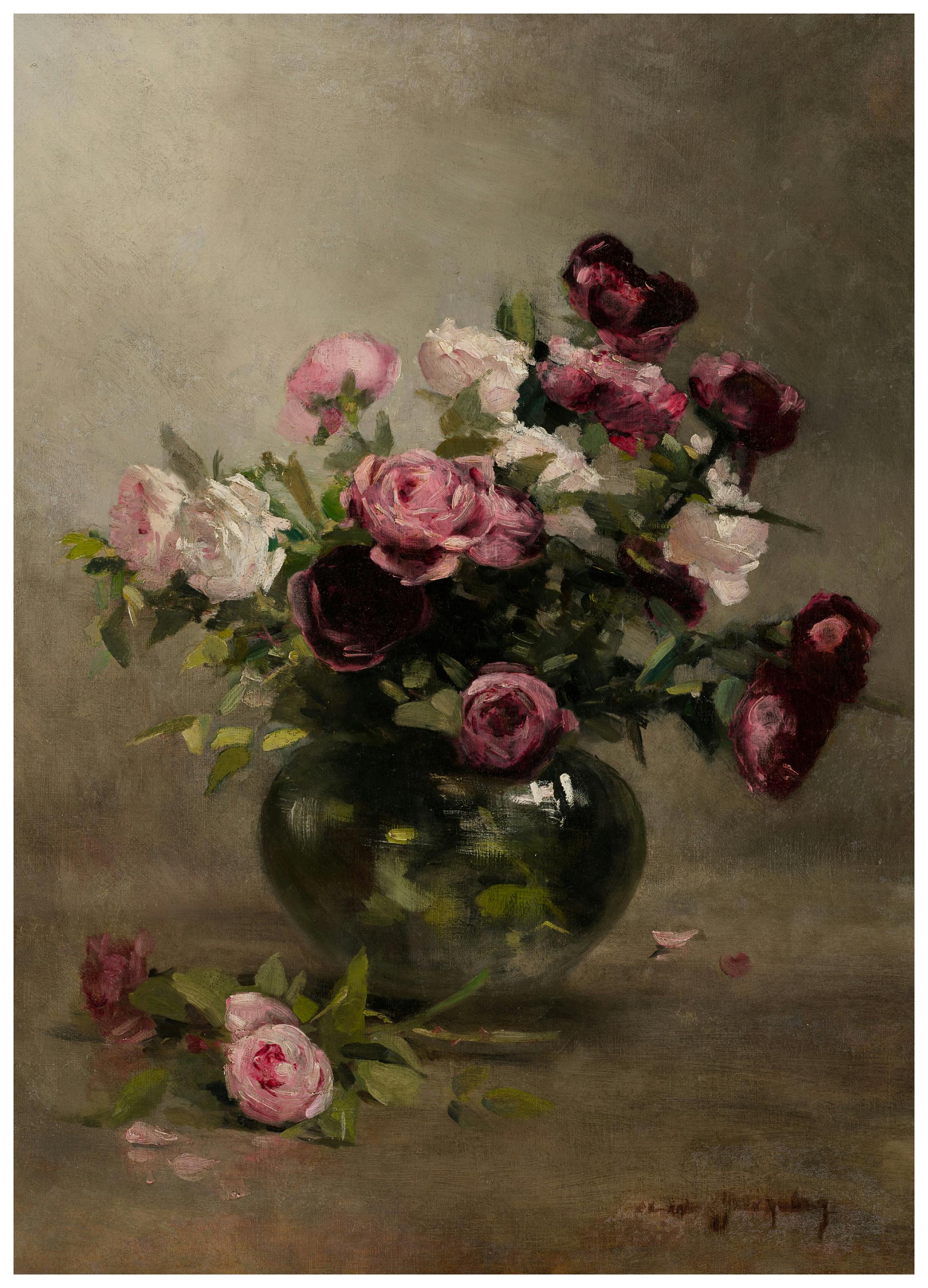 Eva Gonzalès - Vase of Roses Poster (70x100 cm) - Poster Store