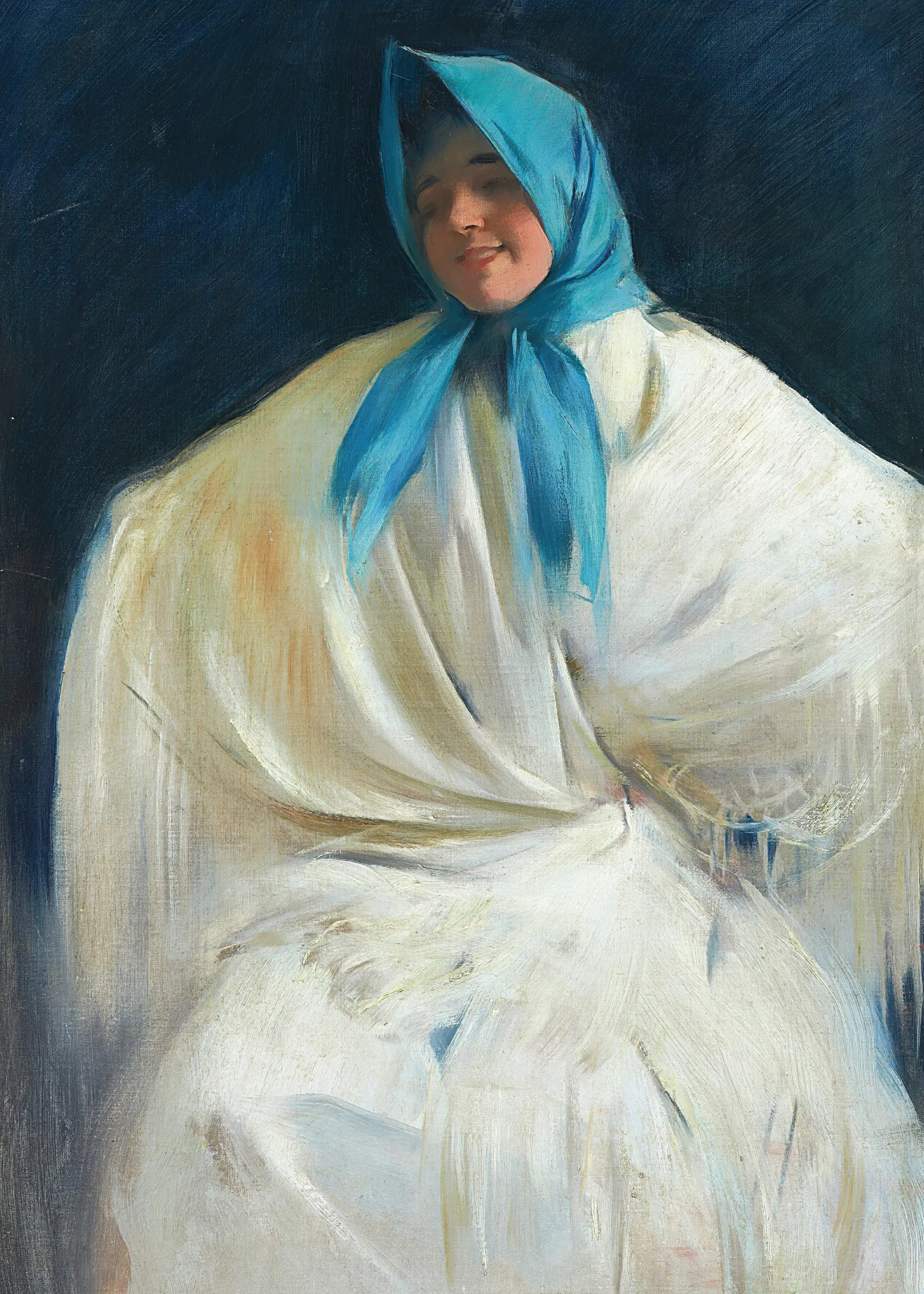 Ramón Casas - Mädchen mit blauem Schal Poster 0