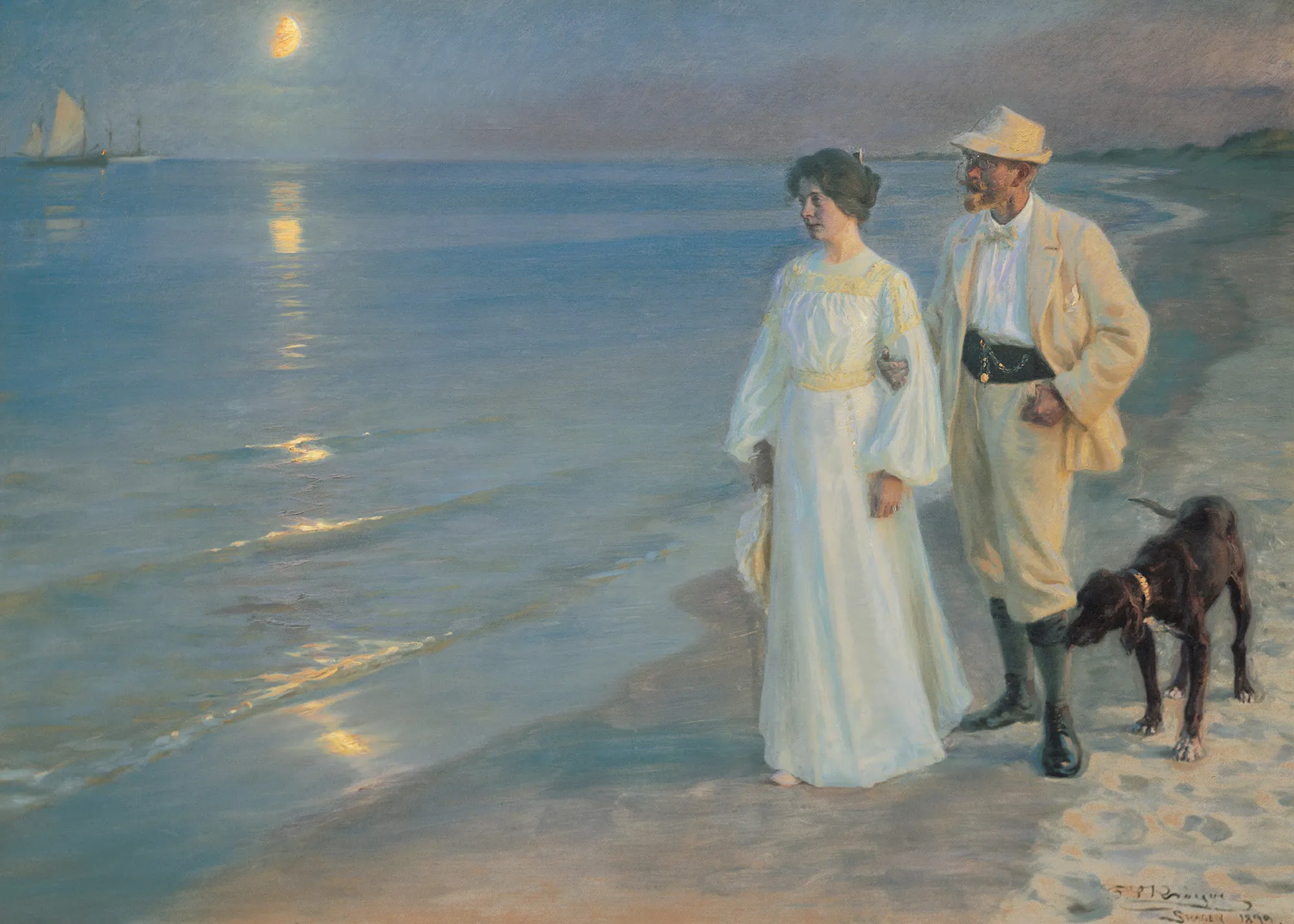 Peder Severin Krøyer - 스카겐 해변의 여름 저녁 포스터 0
