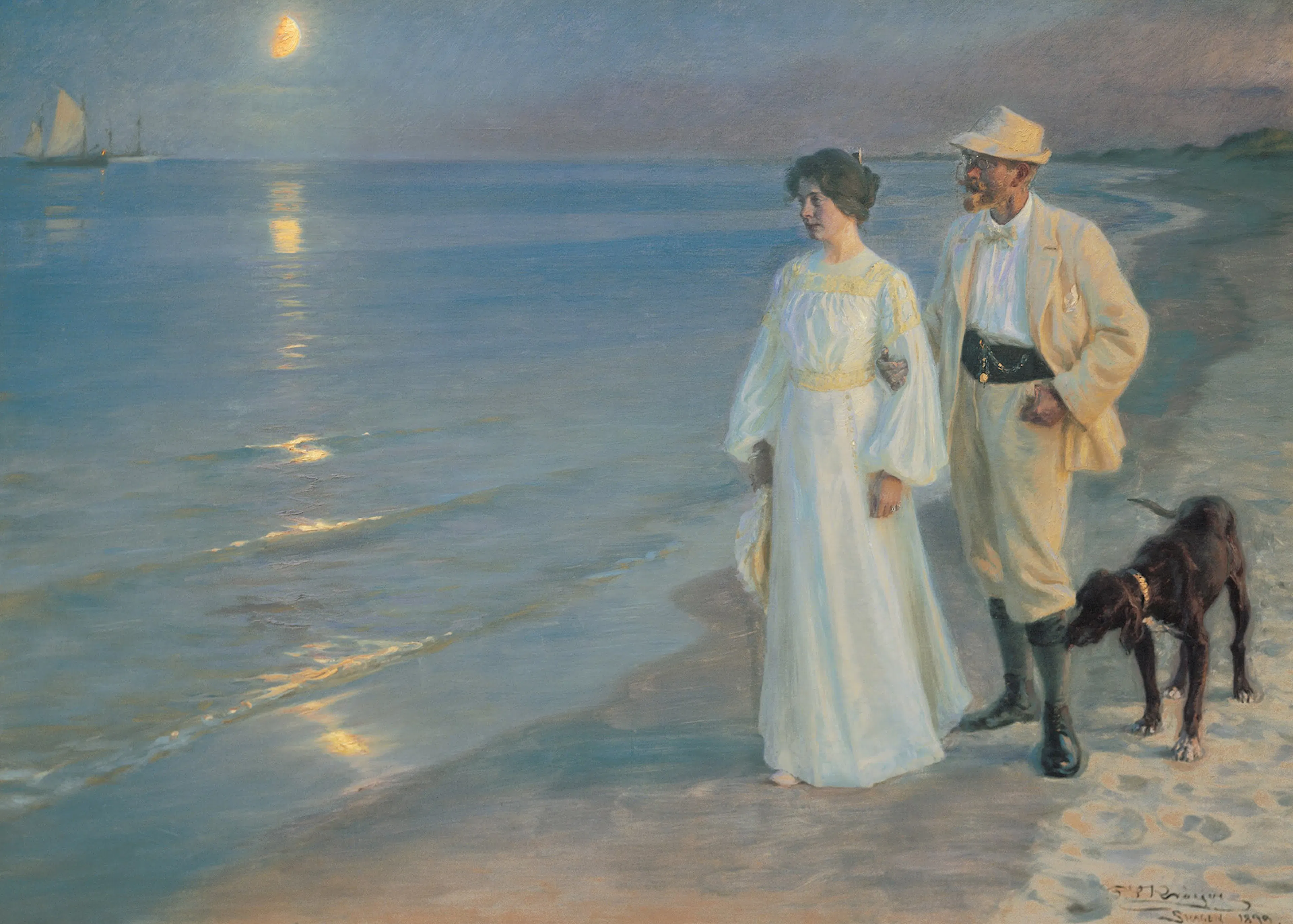 Peder Severin Krøyer - 스카겐 해변의 여름 저녁 포스터 0