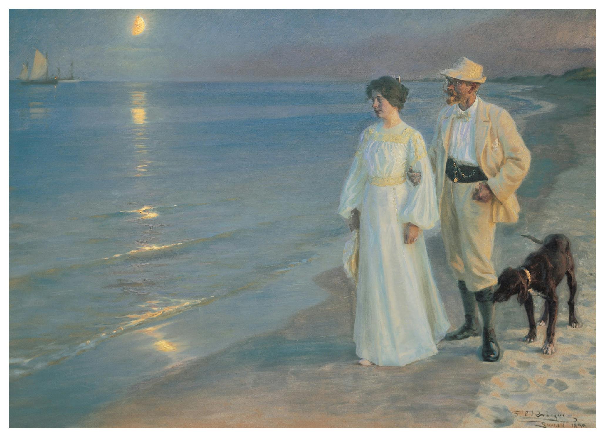 Peder Severin Krøyer - Summer evening on the beach at Skagen Poster (100x150 cm) - Poster Store