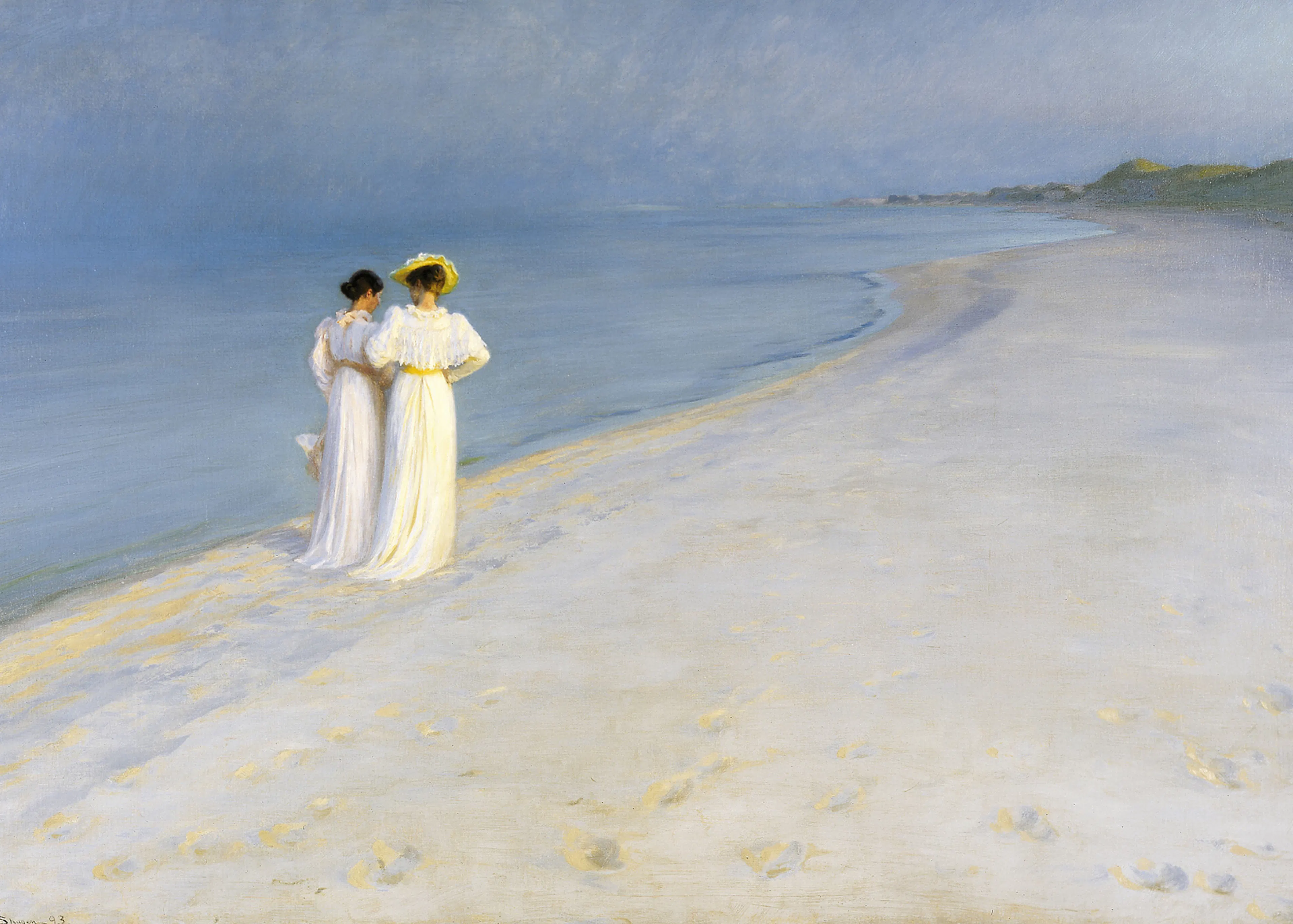 Peder Severin Krøyer - Sommerabend am südlichen Strand Poster 0