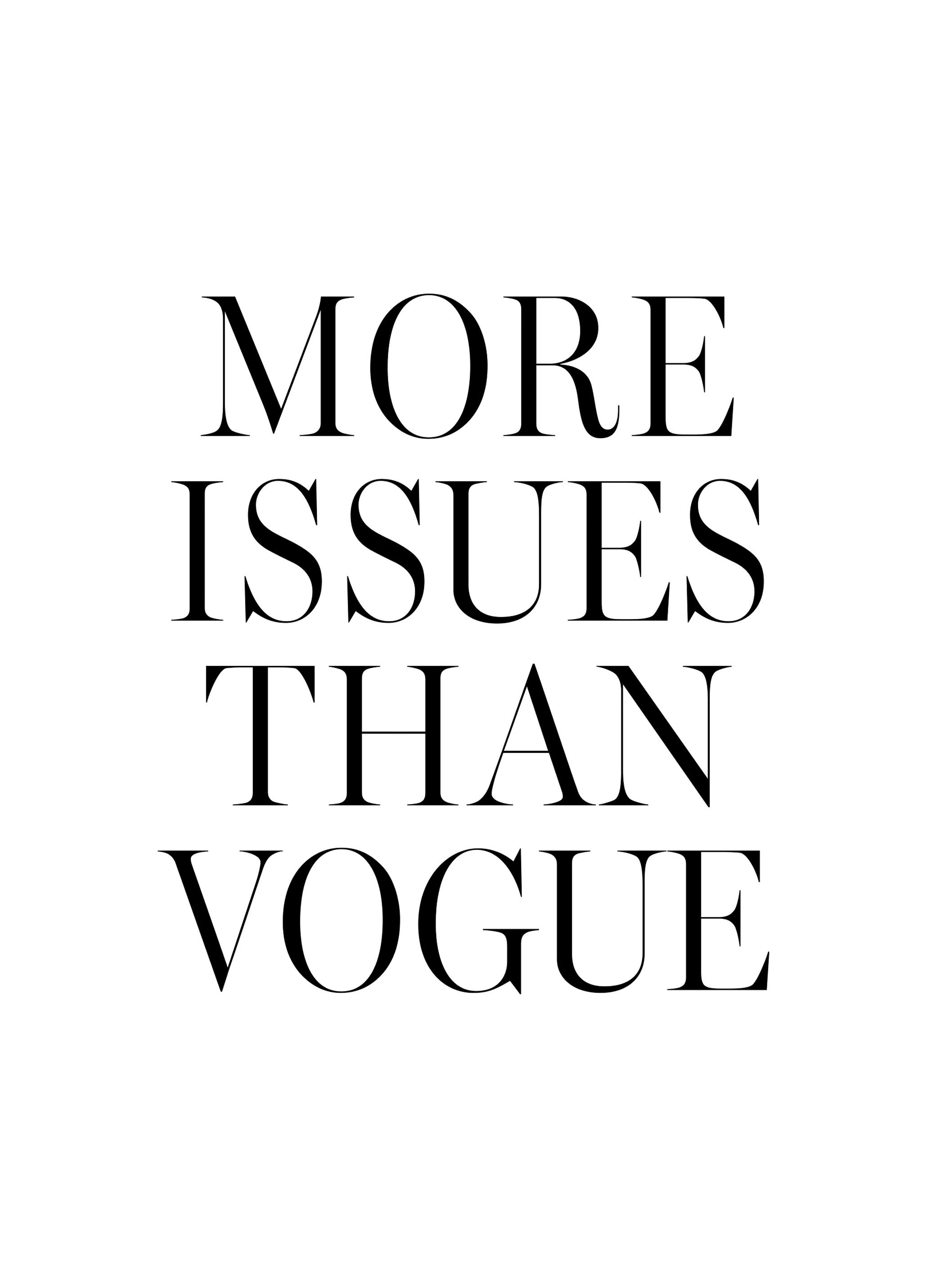 Plus de Problèmes que Vogue Citation Poster - Poster Store