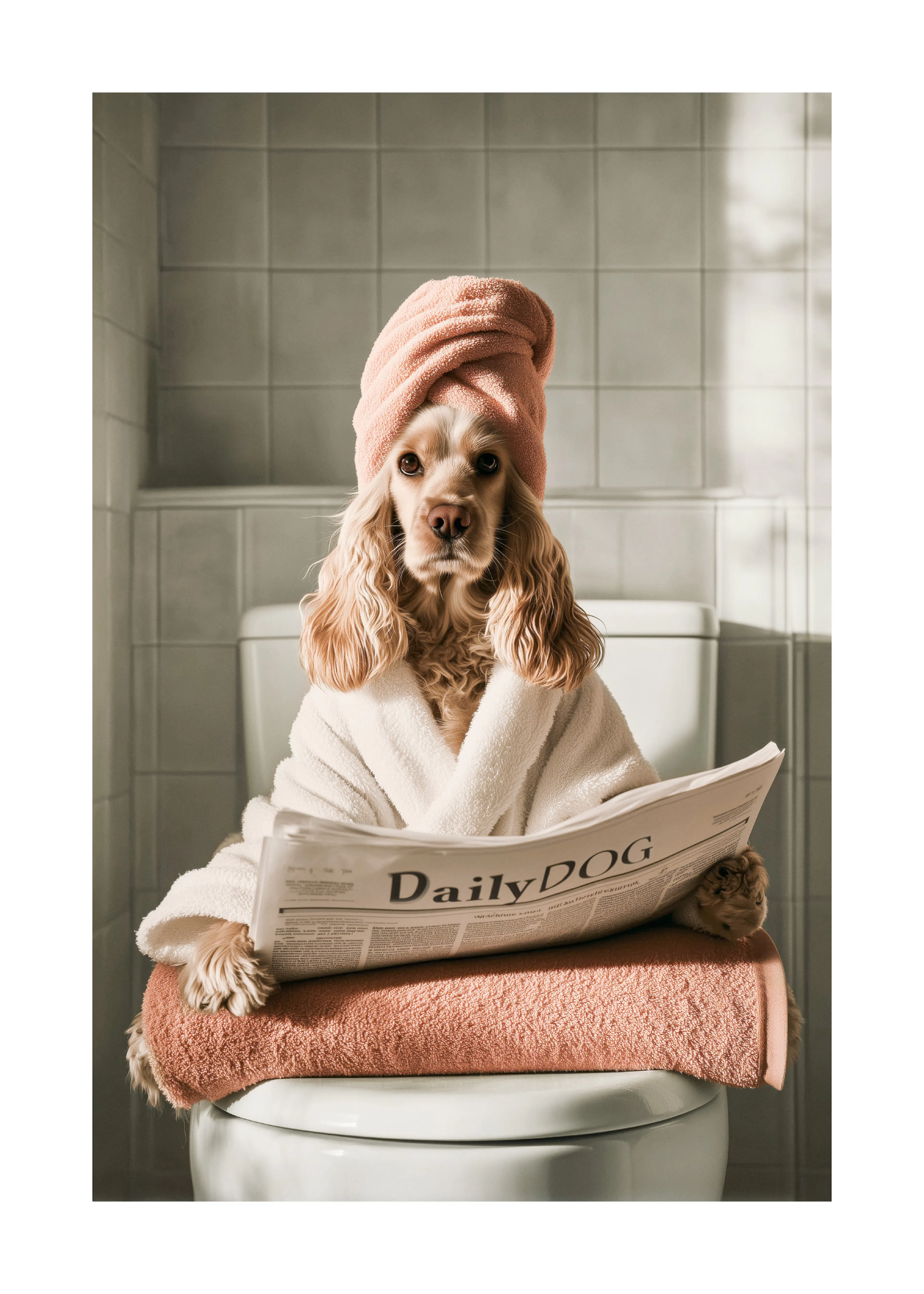 Cocker Spaniel On Toilet Poster 0