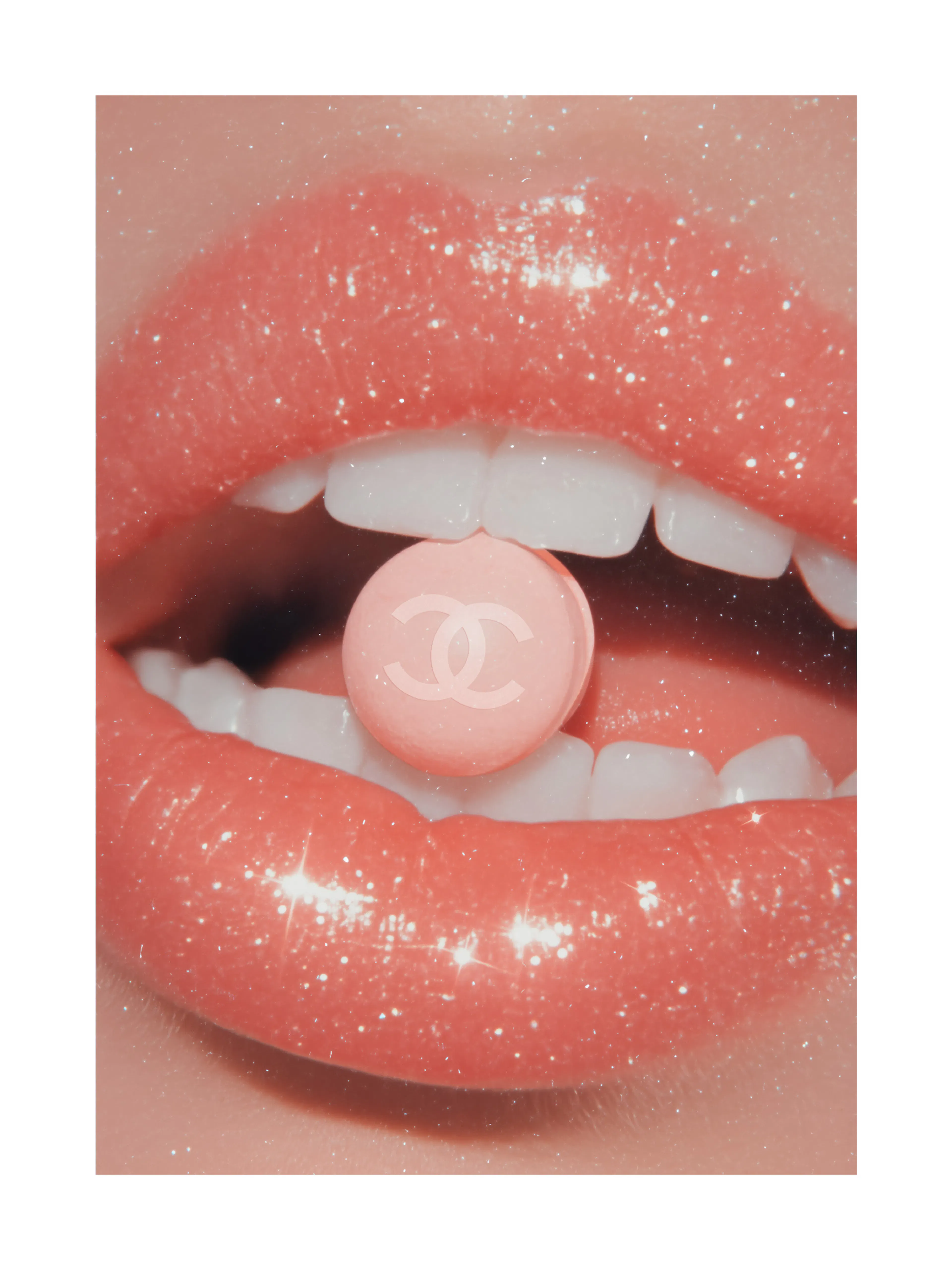 Chanel Pink Lips Poster 0