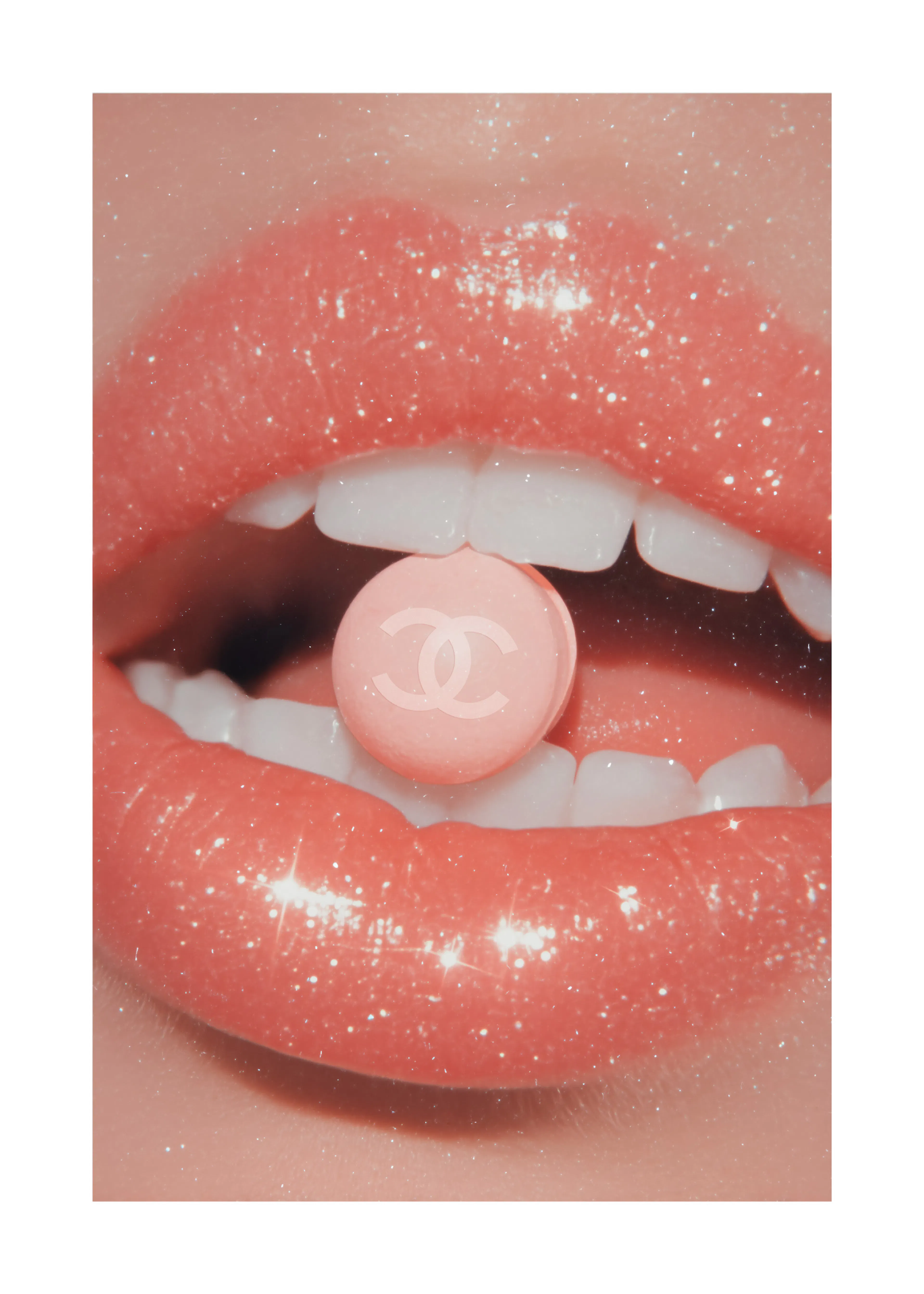 Chanel Labios Rosas Póster 0