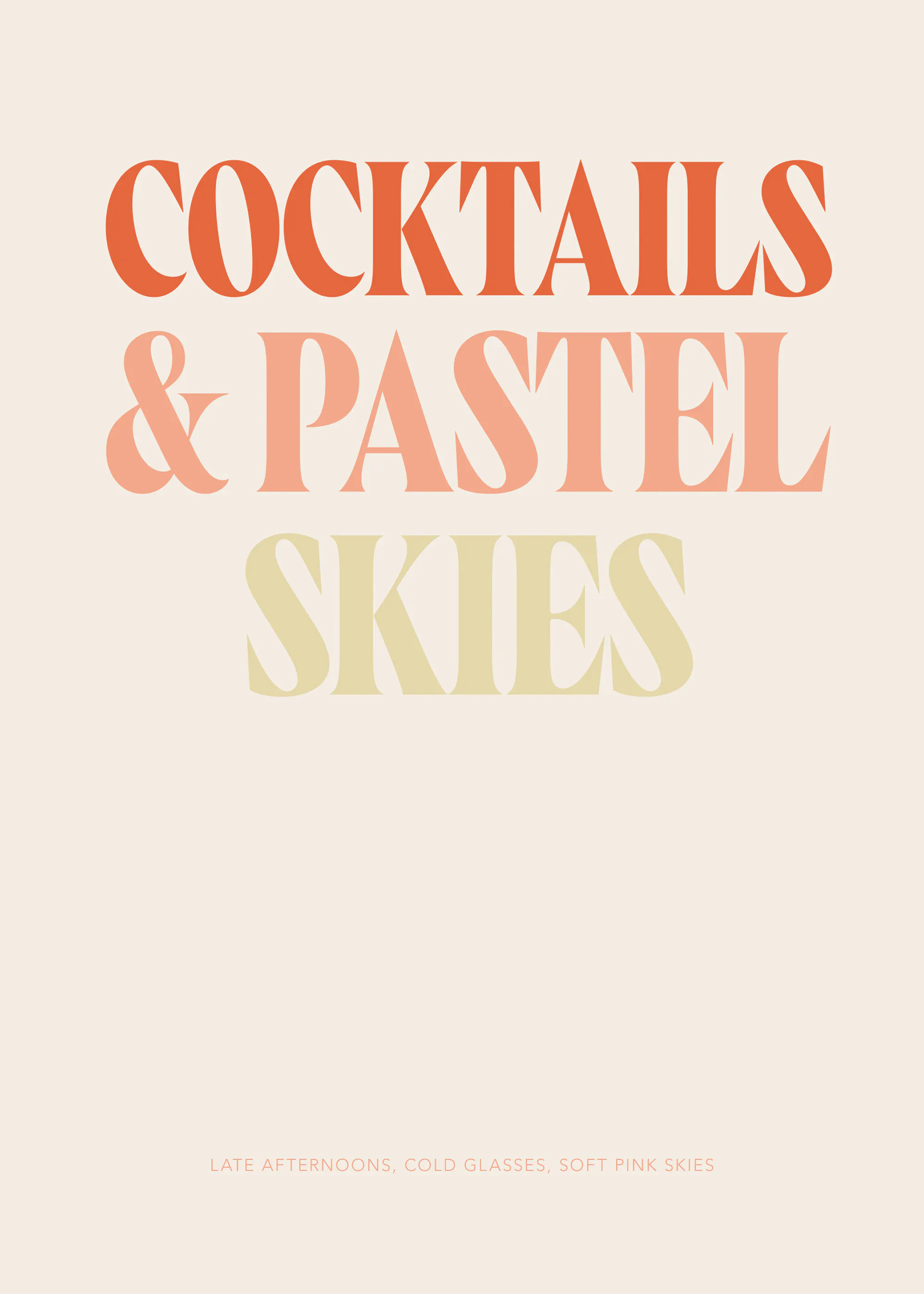 Cocktails And Pastel Skies Print 0