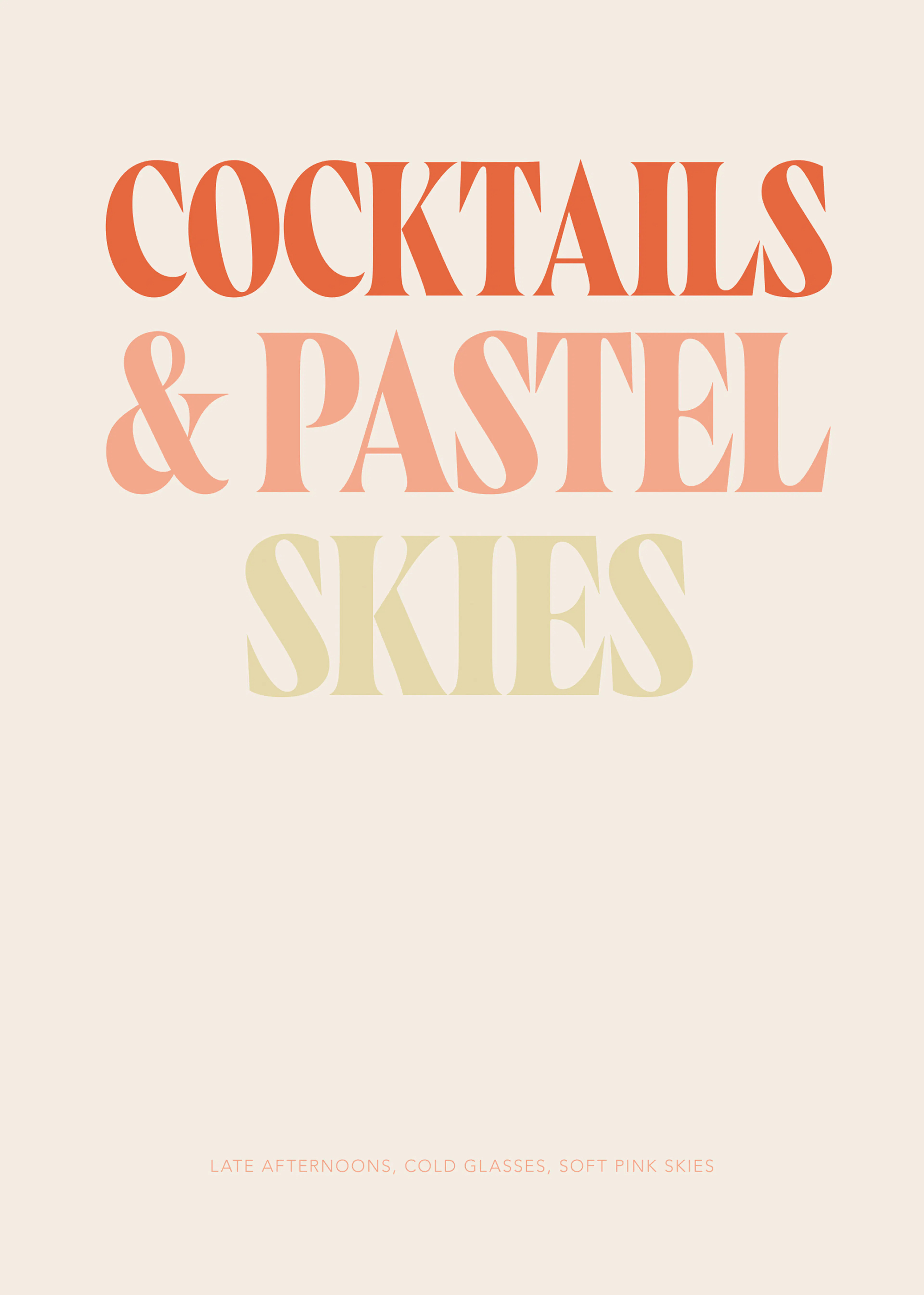 Cocktails And Pastel Skies Print 0
