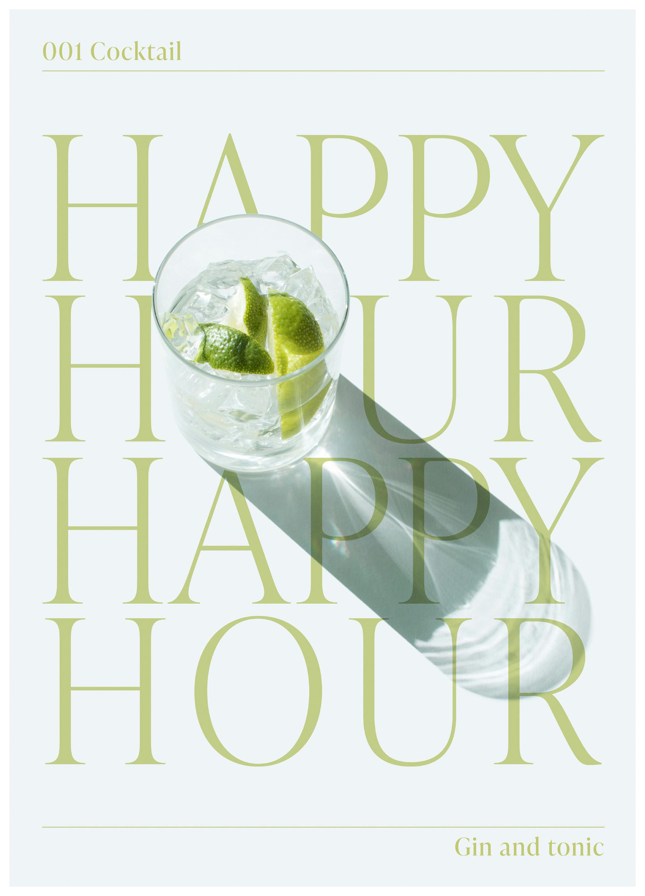 Happy Hour Cocktail Poster (30x40 cm) - Poster Store