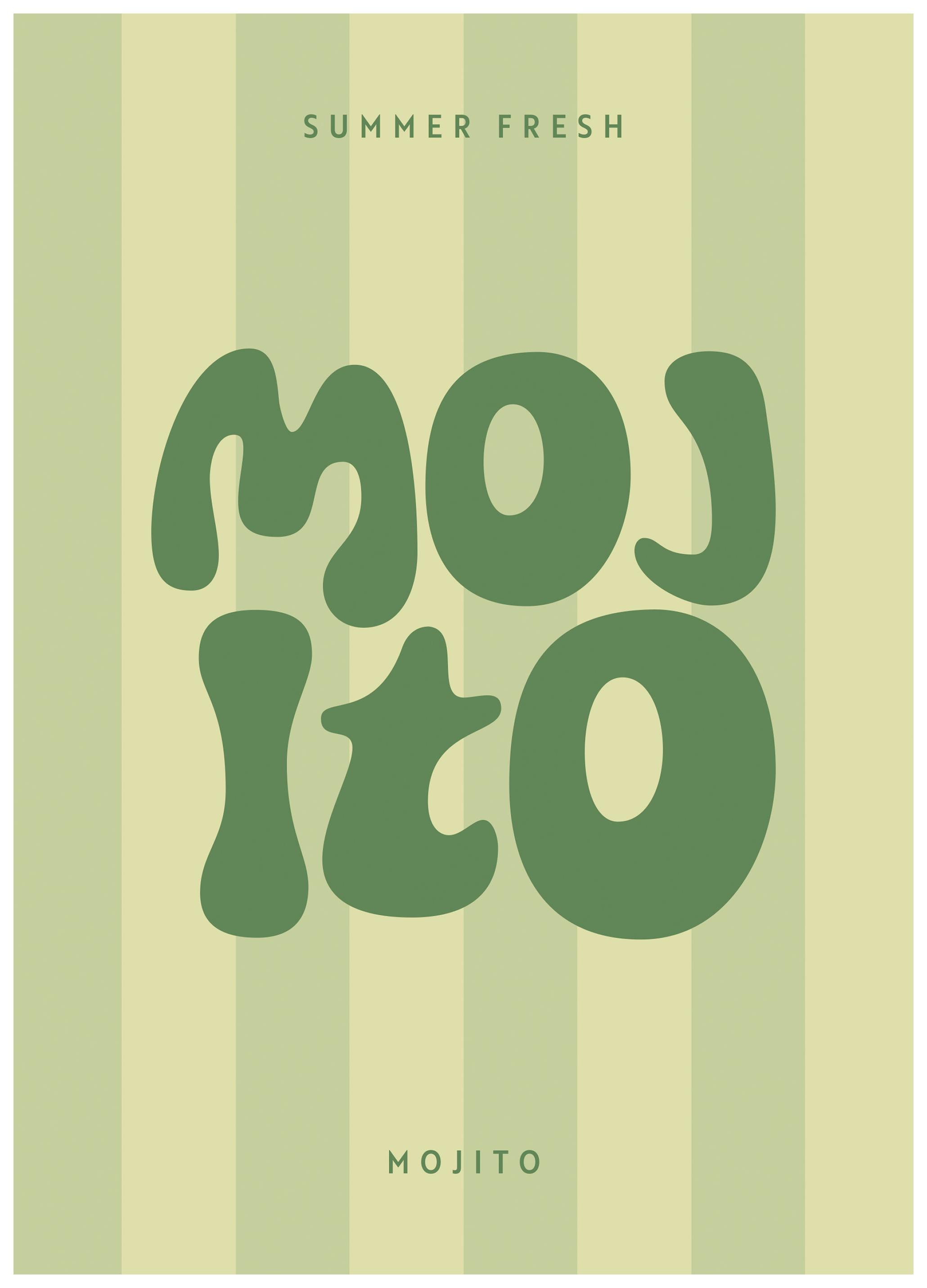 Rayures Mojito Poster (70x100 cm) - Poster Store