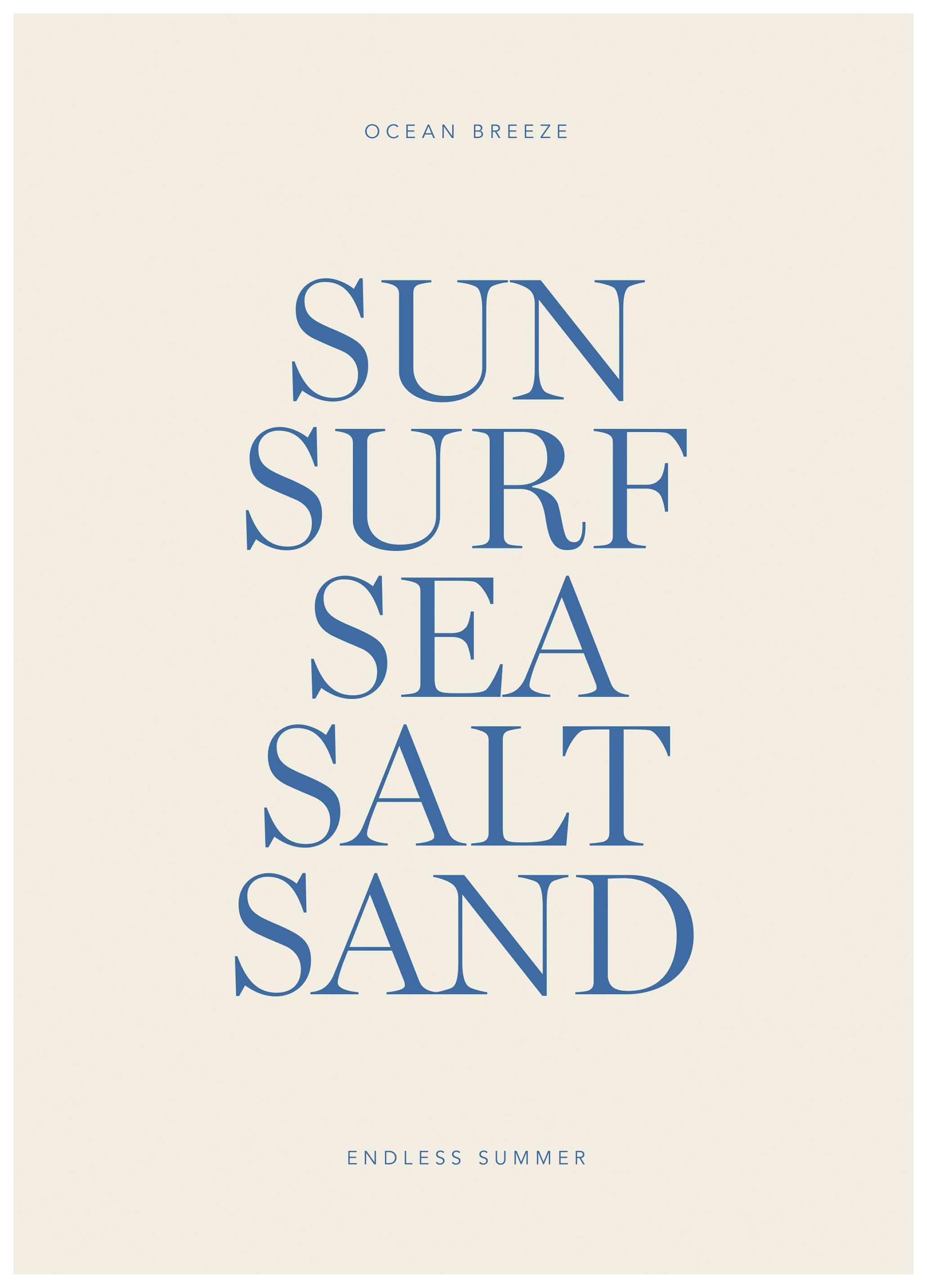 Sol Surf Hav Plakat (70x100 cm) - Poster Store