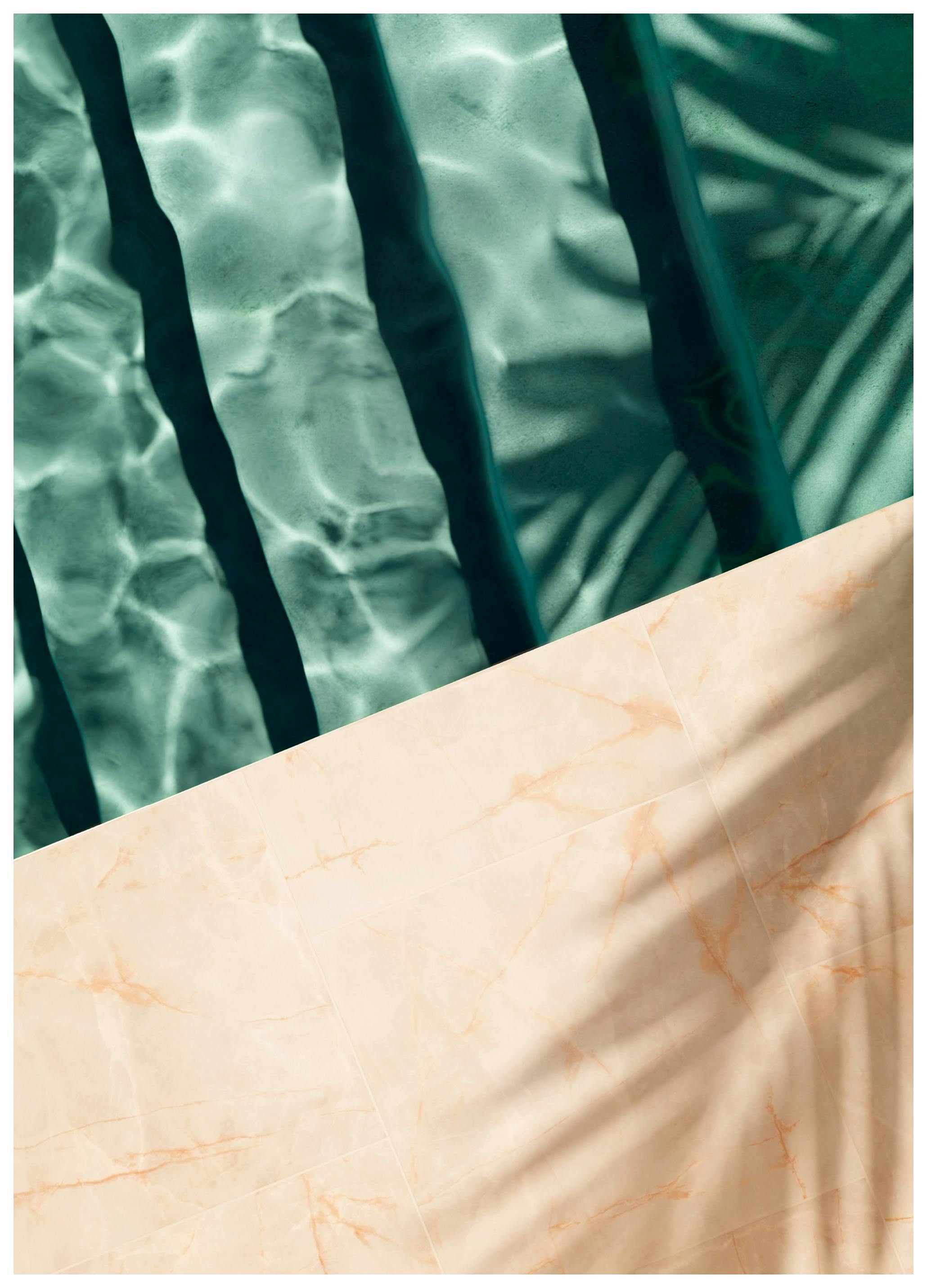 Palmenblätter am Pool Poster (70x100 cm) - Poster Store
