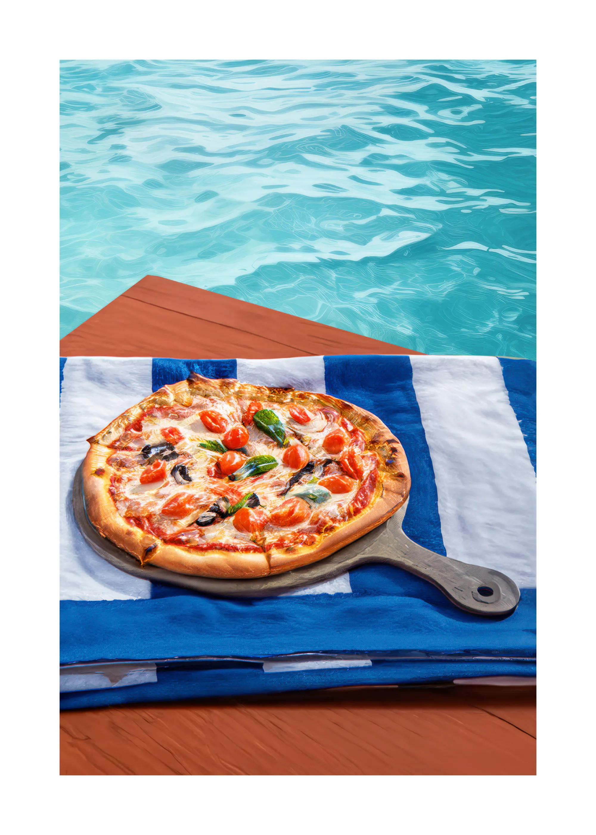 Pizza Poolside Poster 0