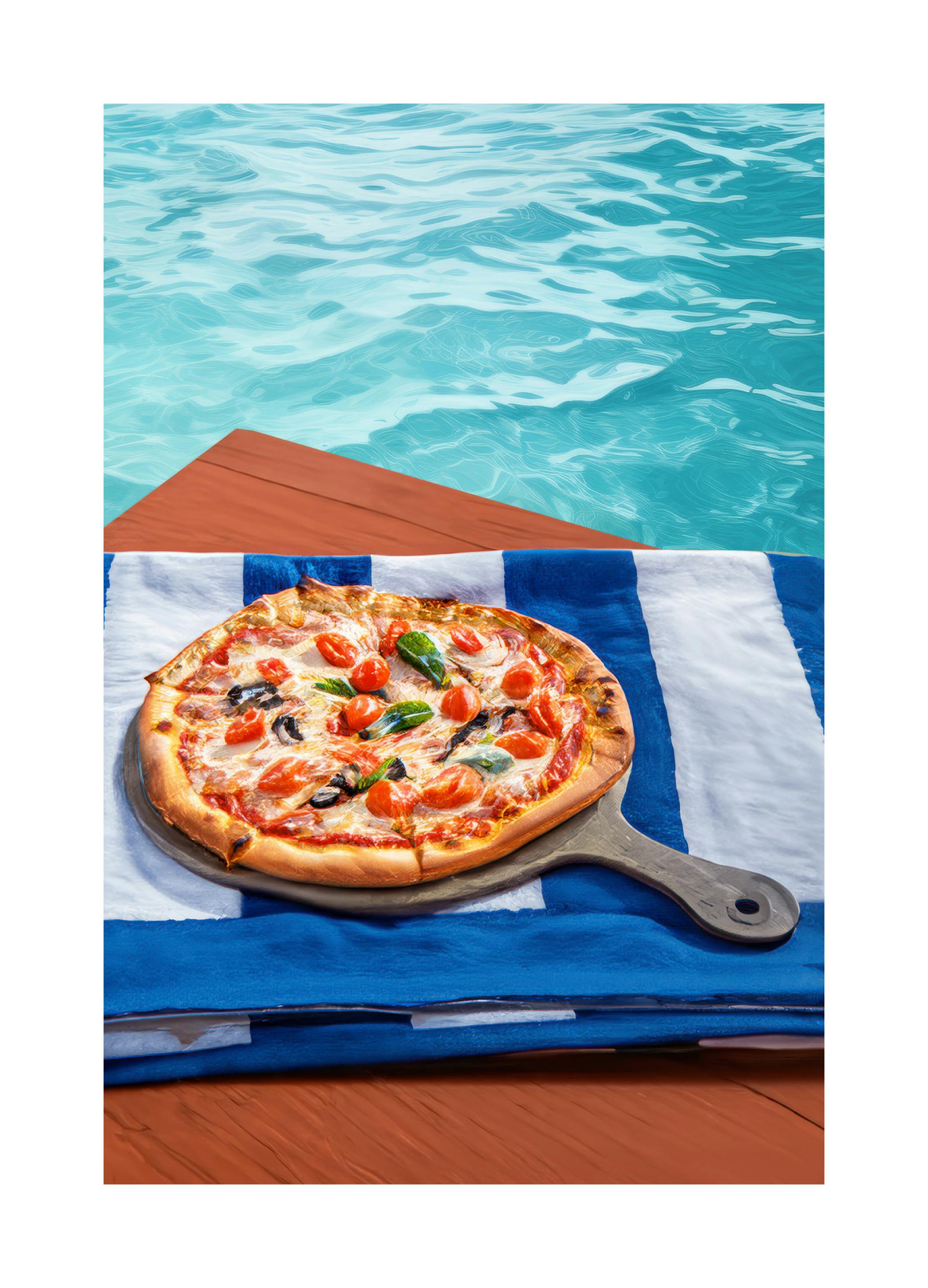 Pizza Poolside Poster (70x100 cm) - Poster Store