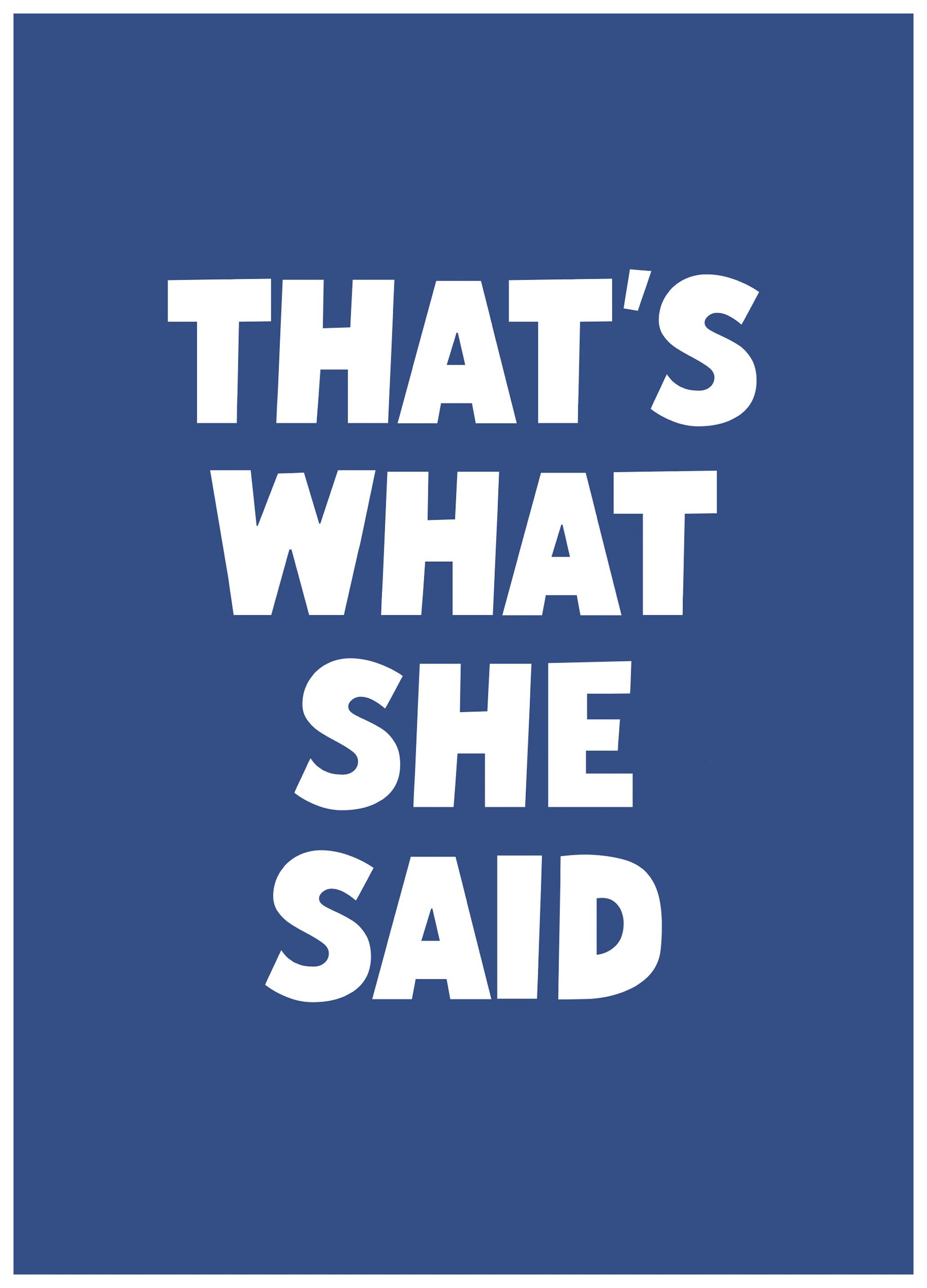 That's What She Said Poster (40x50 cm) - Poster Store