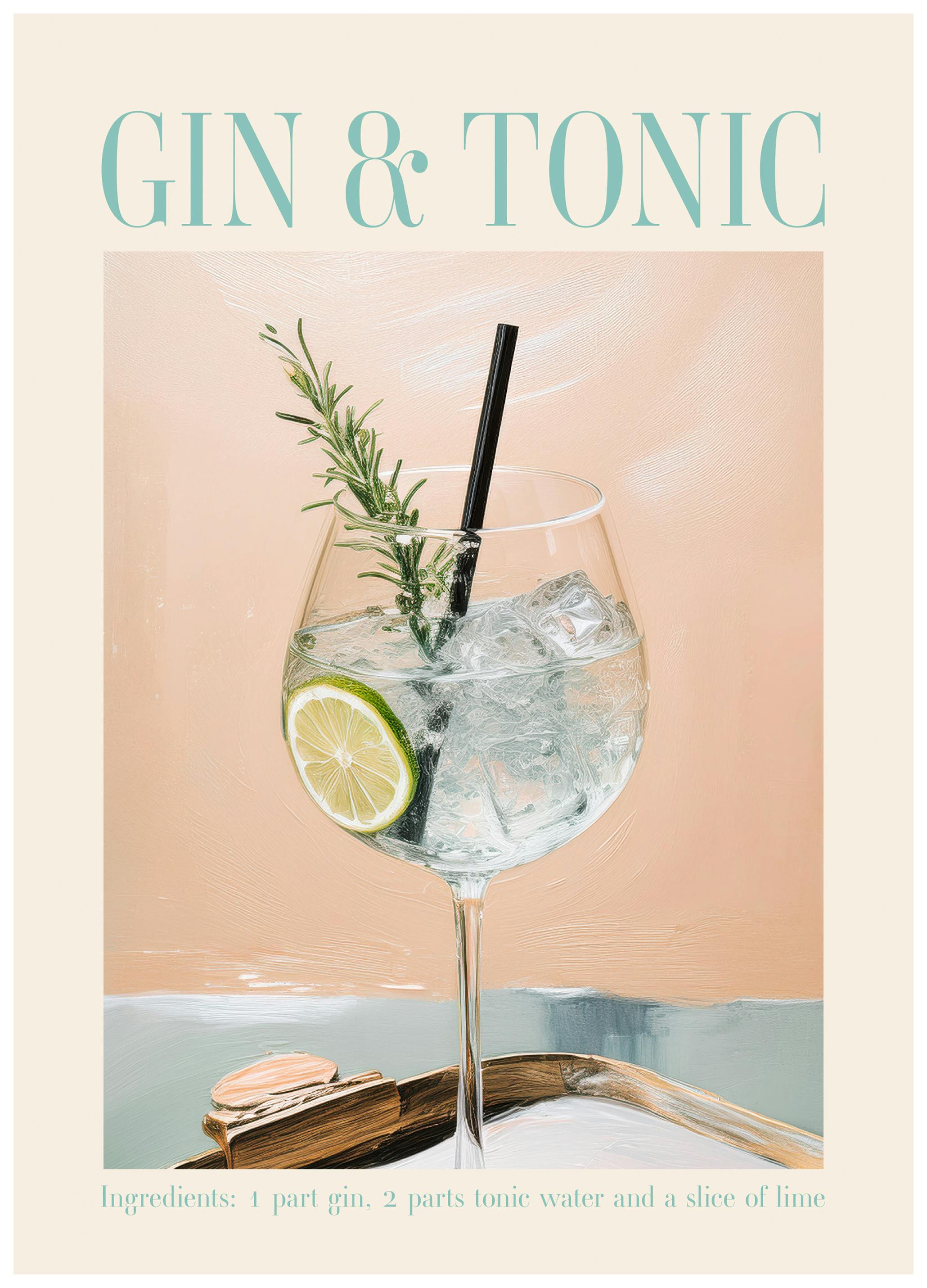 Gin Tonic Recipe Poster (21x30 cm) - Poster Store