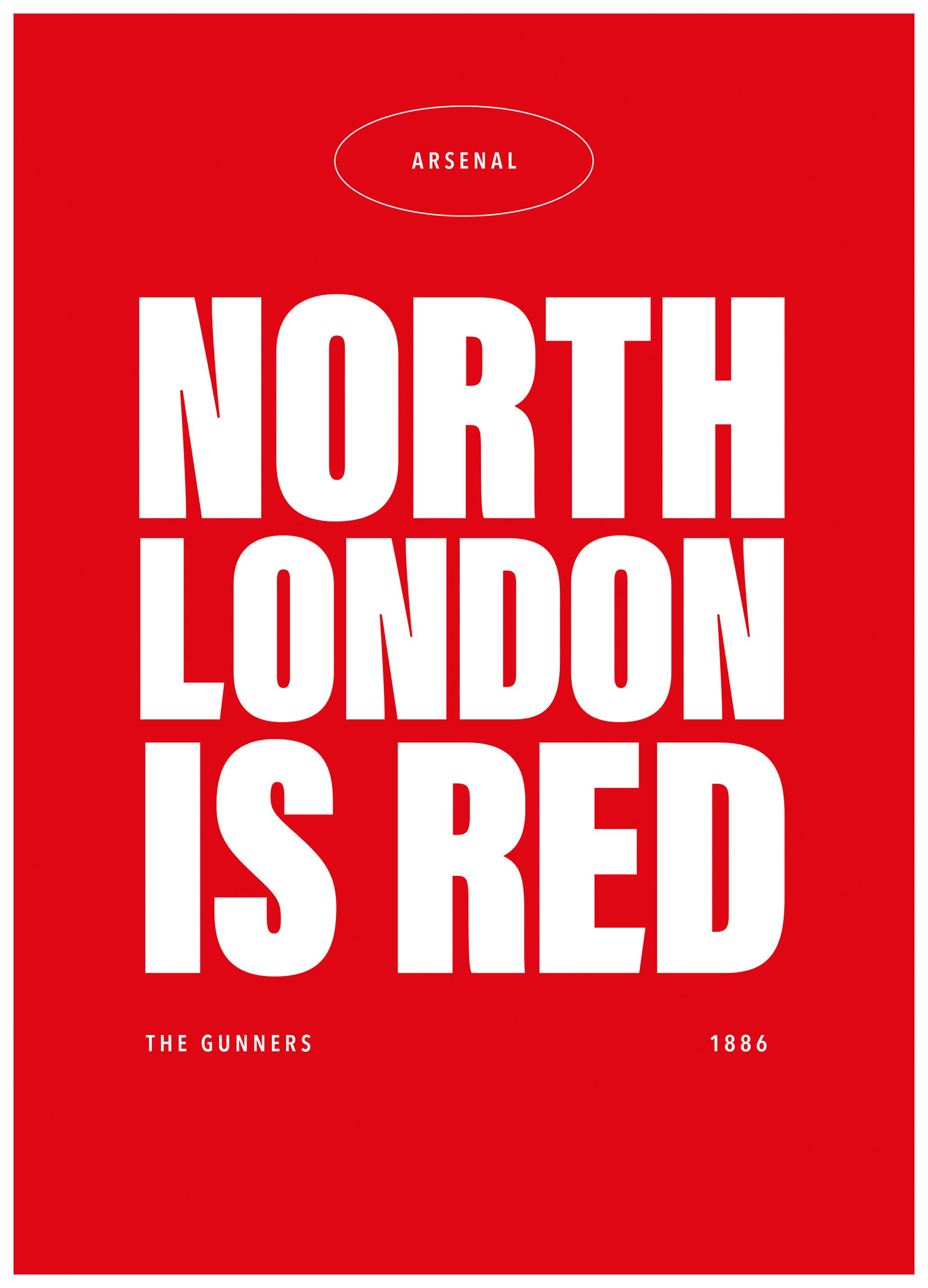 North London Is Red Poster (50x70 cm) - Poster Store
