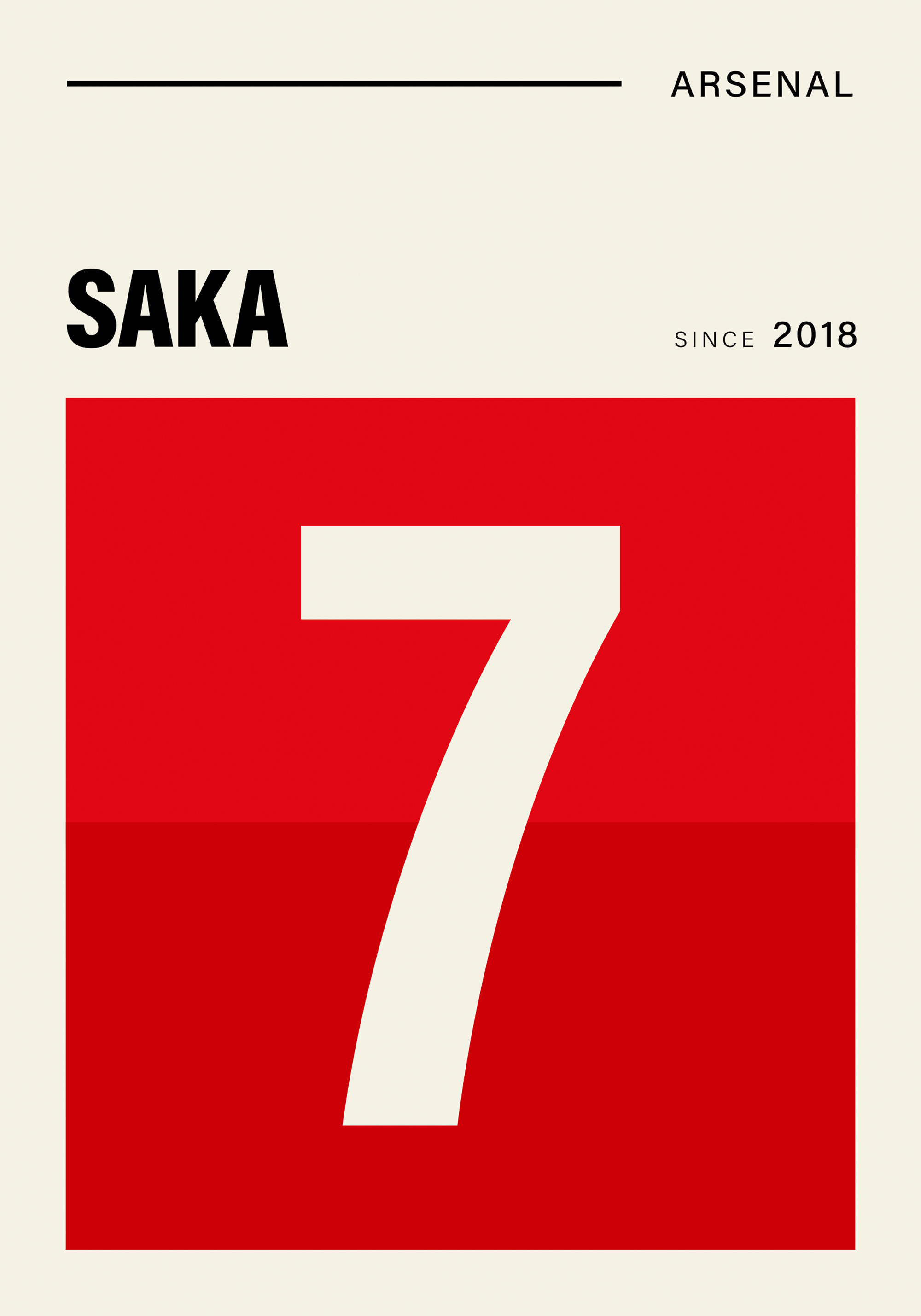 Saka Arsenal Football Number 7 Poster | Poster Store AU