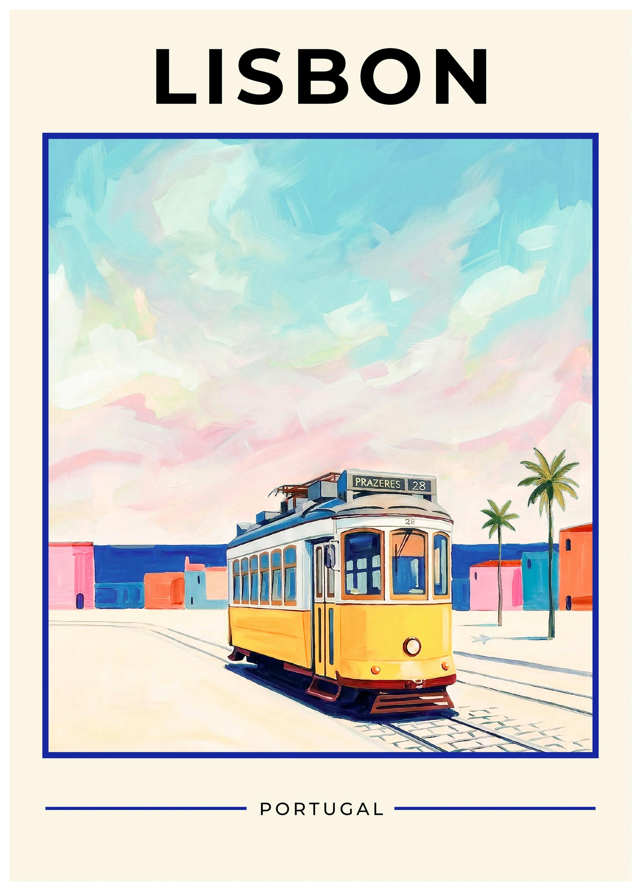 Tram de Lisbonne Poster (13x18 cm) - Poster Store