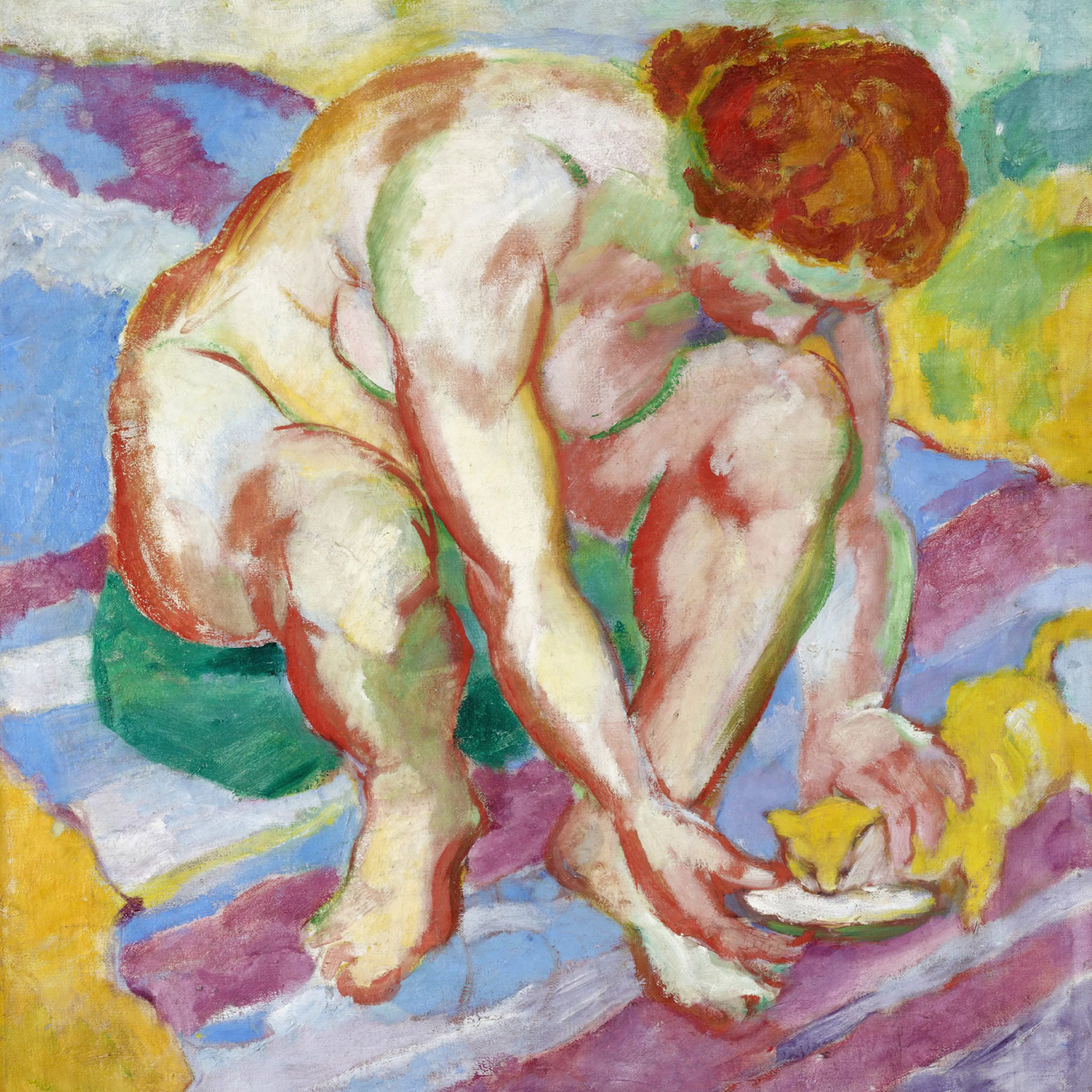 Franz Marc - Akt z kotem Plakat 0
