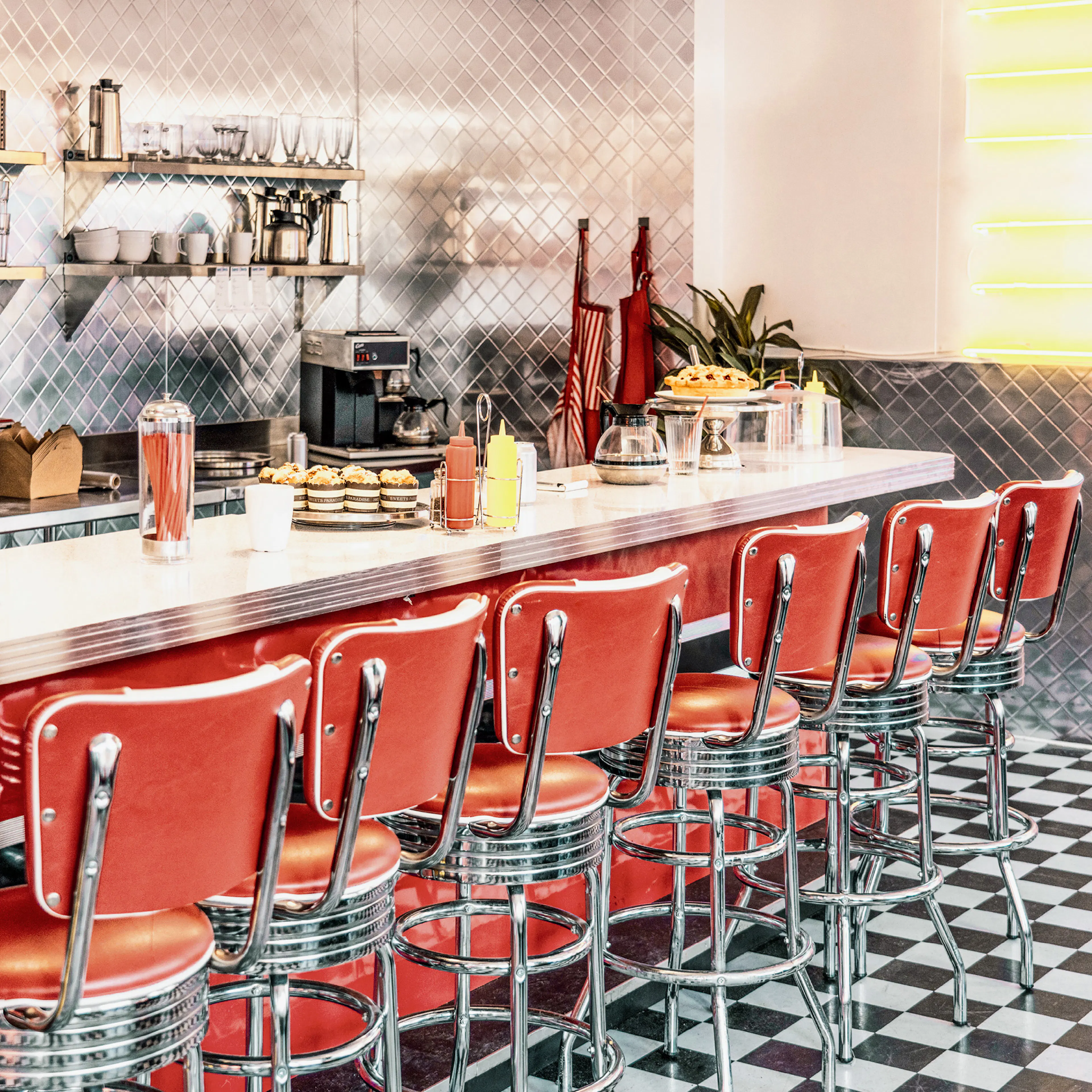 Retro Diner Stühle Poster 0