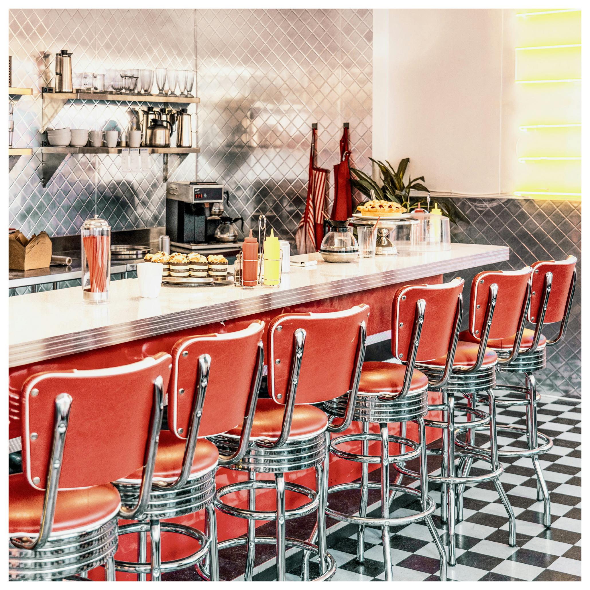 Chaises de Diner Rétro Affiche (50x50 cm) - Poster Store