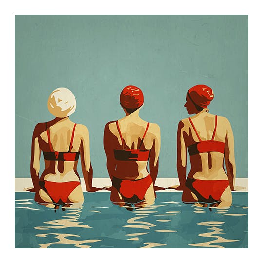 Prints Layla Oz - Poolside Friends Poster (50x50 cm) - Poster Store