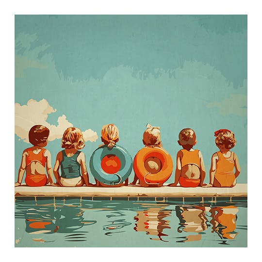 Layla Oz - Kinderzwembad Poster (50x50 cm) - Poster Store