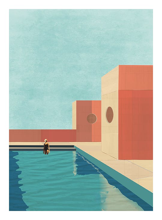 Layla Oz - Rational Pool Poster (70x100 cm) - Poster Store
