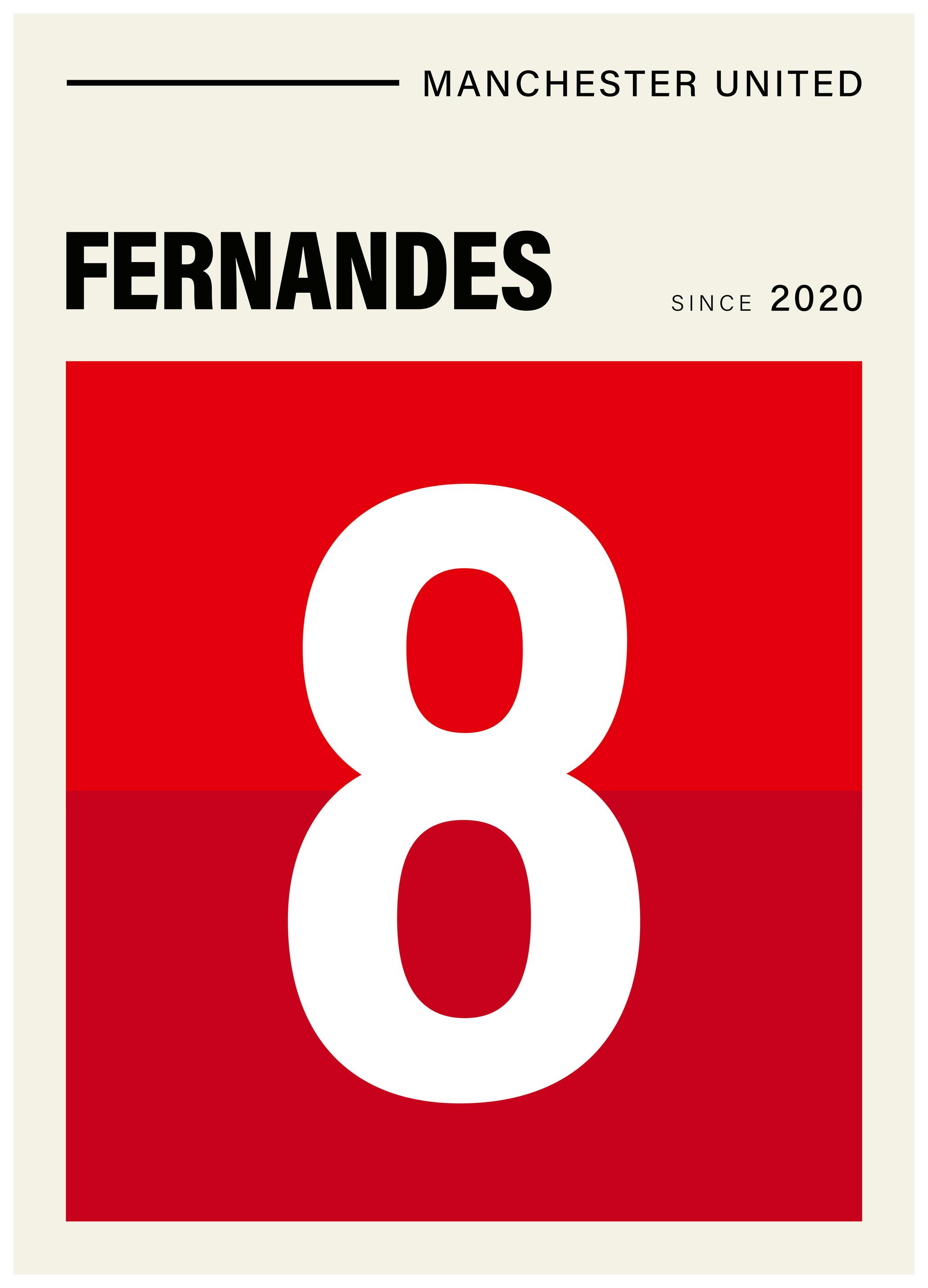 Fernandes Manchester United Poster (100x150 cm) - Poster Store