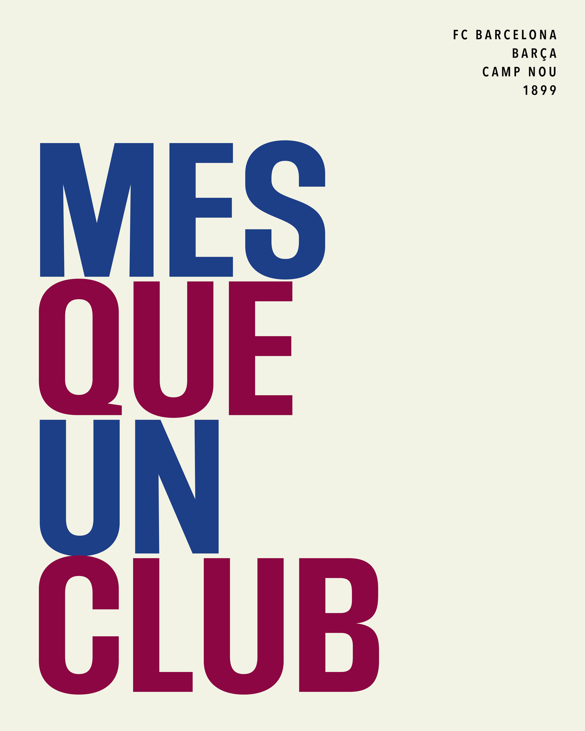 Mes Que Un Club Poster | FC Barcelona | Poster Store US