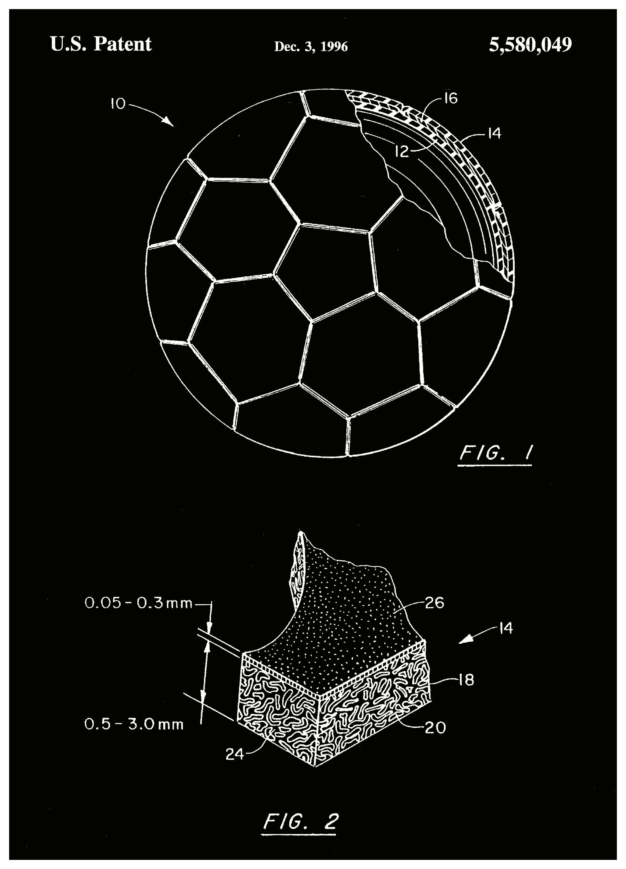 Andreas Magnusson - Soccer Ball Patent Design Affiche (50x70 cm) - Poster Store