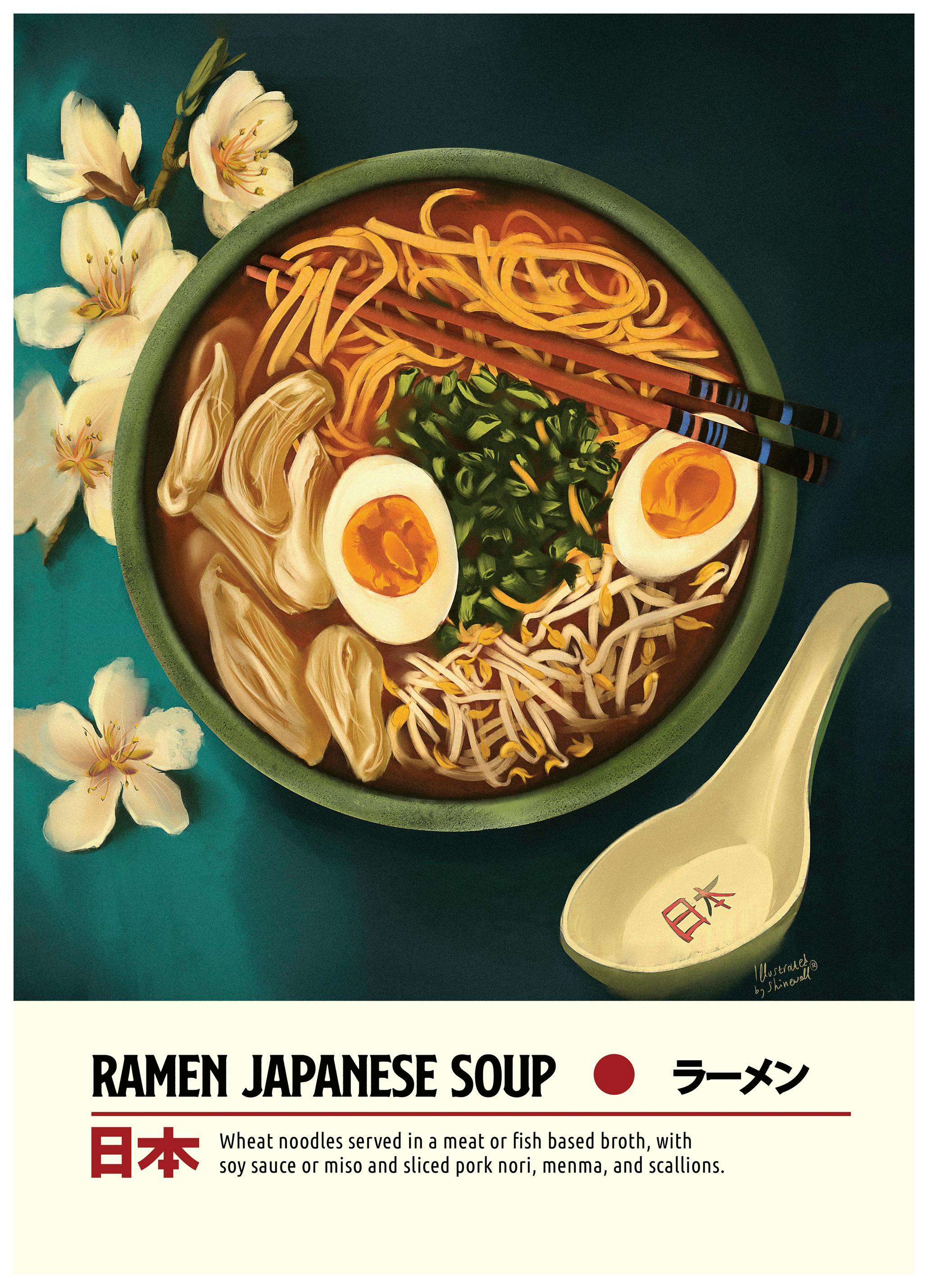 Dion Gem - Ramen Affiche (50x70 cm) - Poster Store