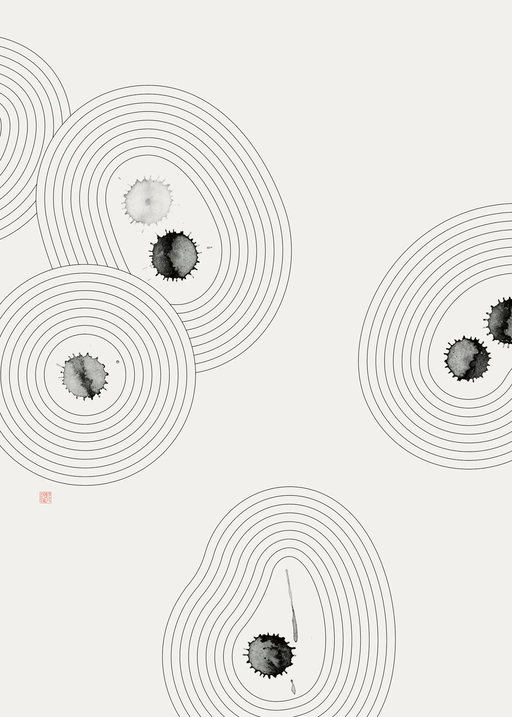 Thoth Adan - Zen Ink Ripples Poster 0