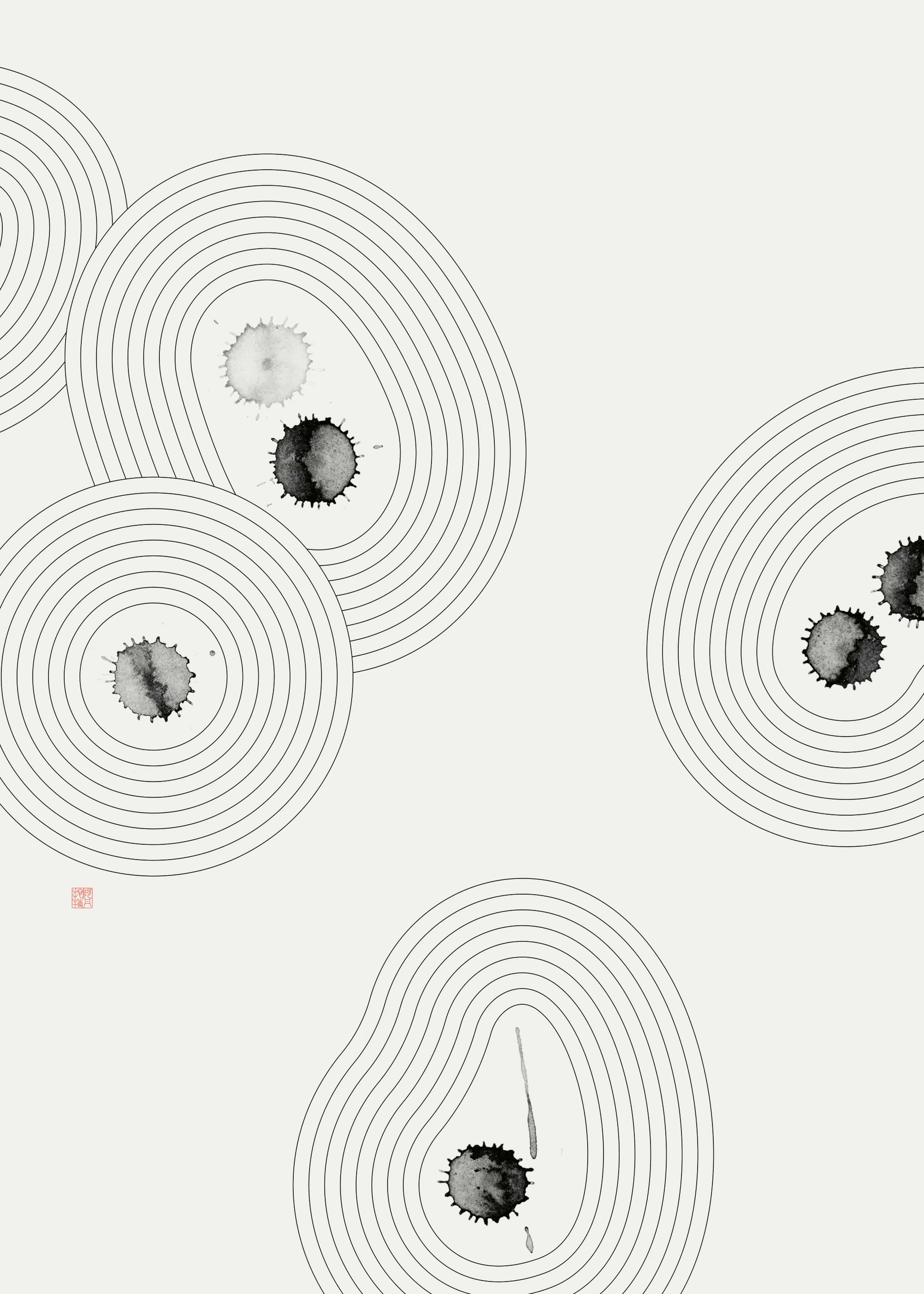 Thoth Adan - Zen Ink Ripples Poster 0
