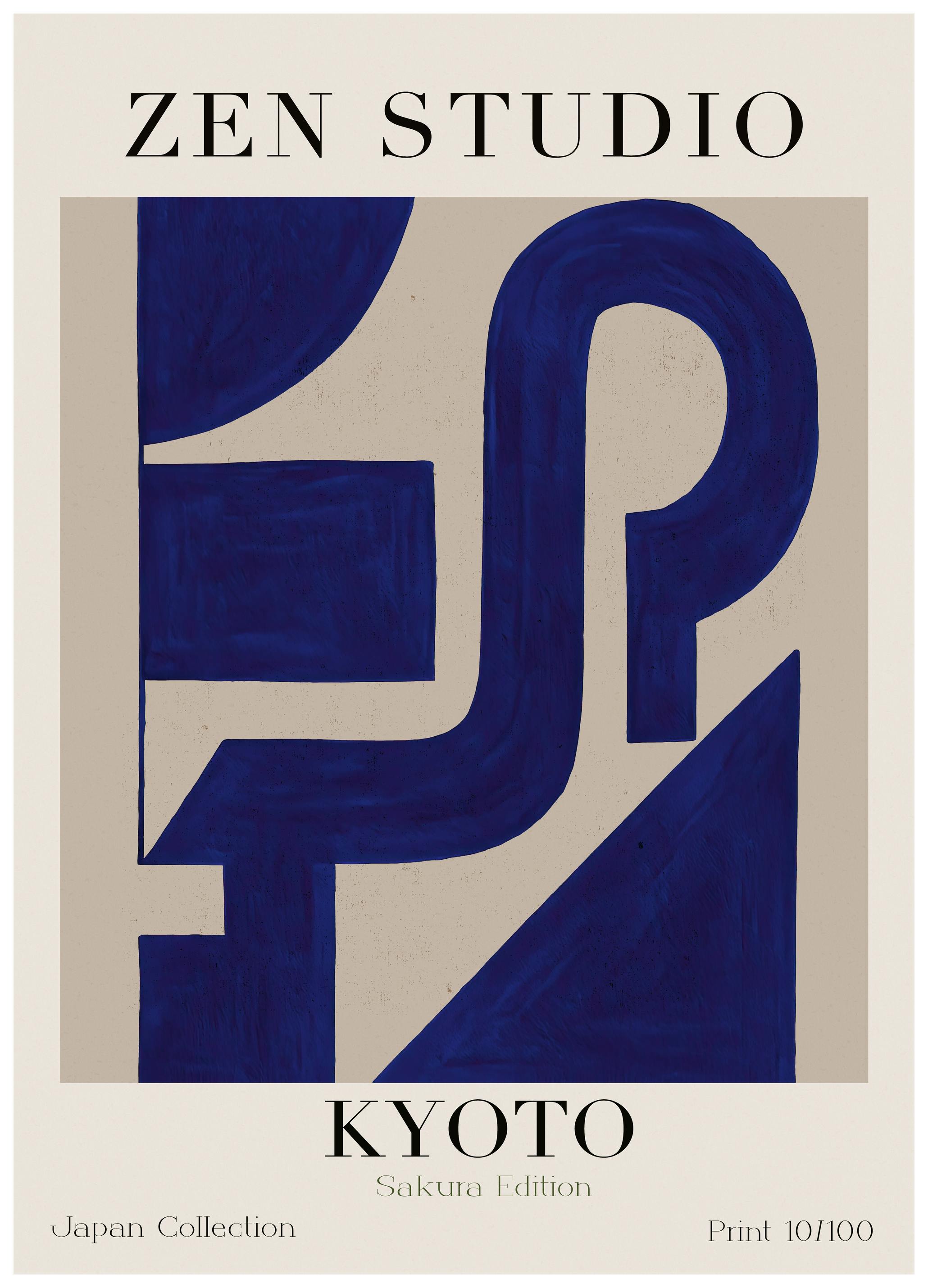 Treechild - Blue Geometric Flow Poster (70x100 cm) - Poster Store