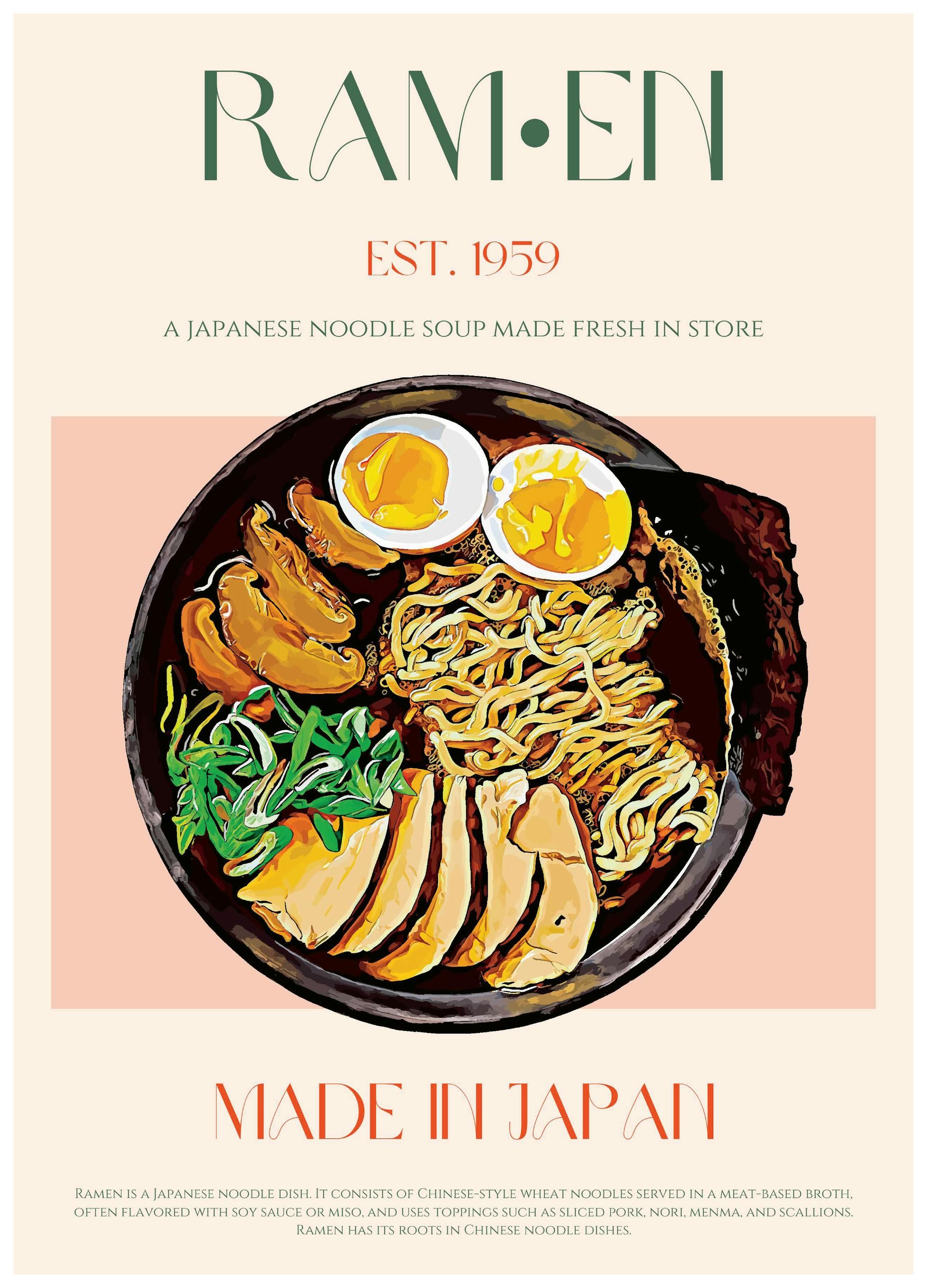 Nazma Khokhar - Savoring Japanese Ramen Bowl Affiche - Poster Store
