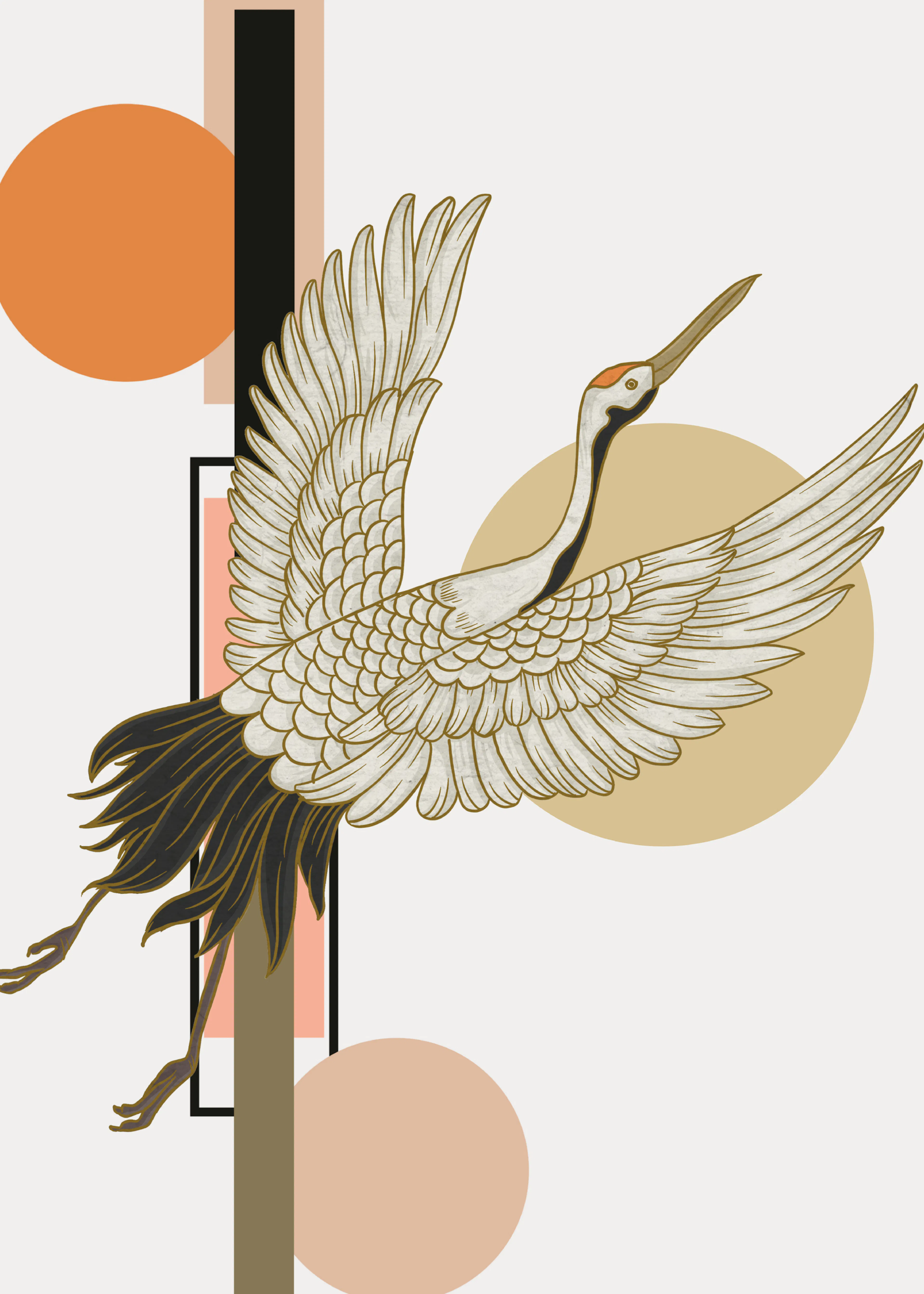 Marja van den Hurk - Graceful Flying Crane Poster 0